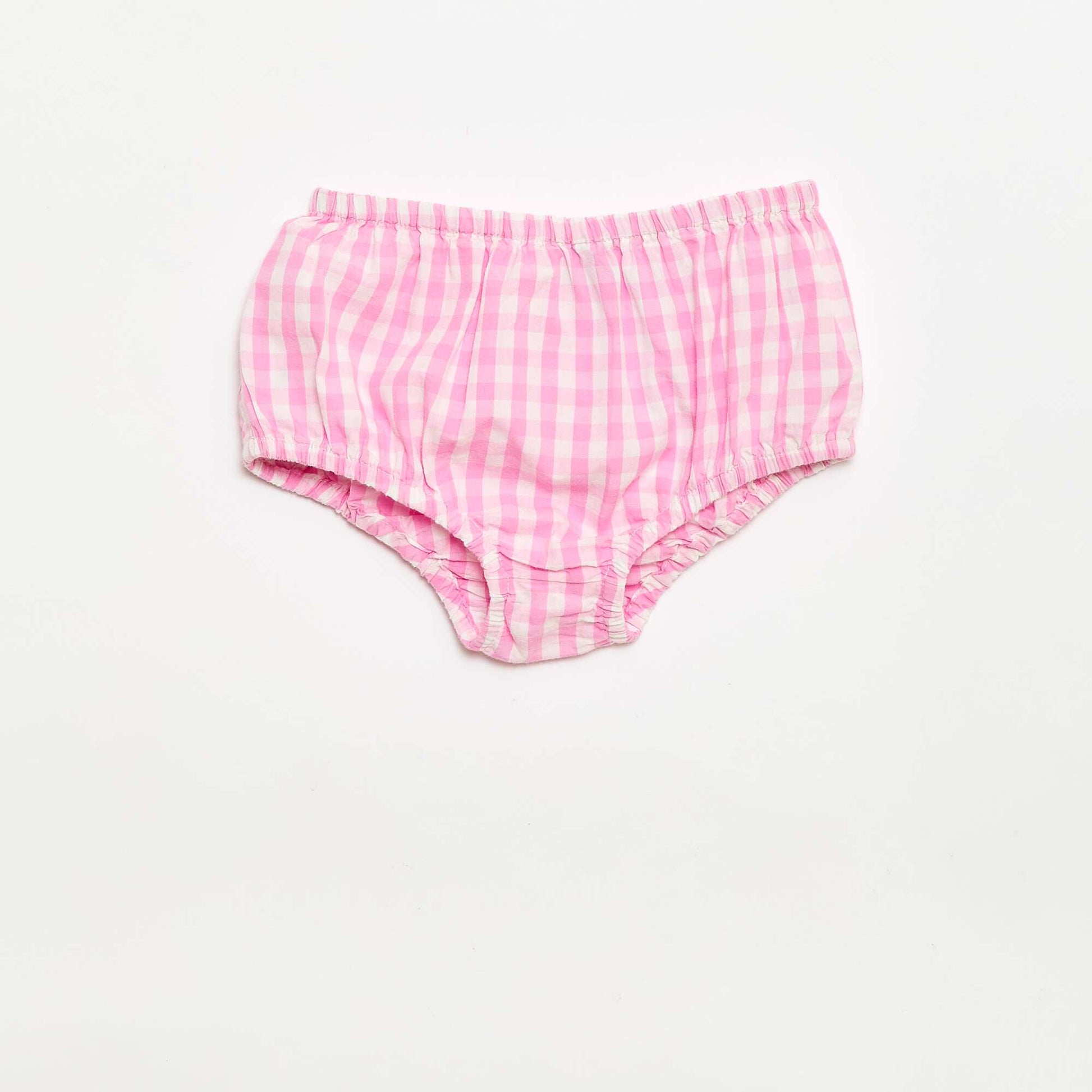 Conjunto de 2 piezas - Vestido vichy sin mangas de popelina de algodón + braguita ROSA