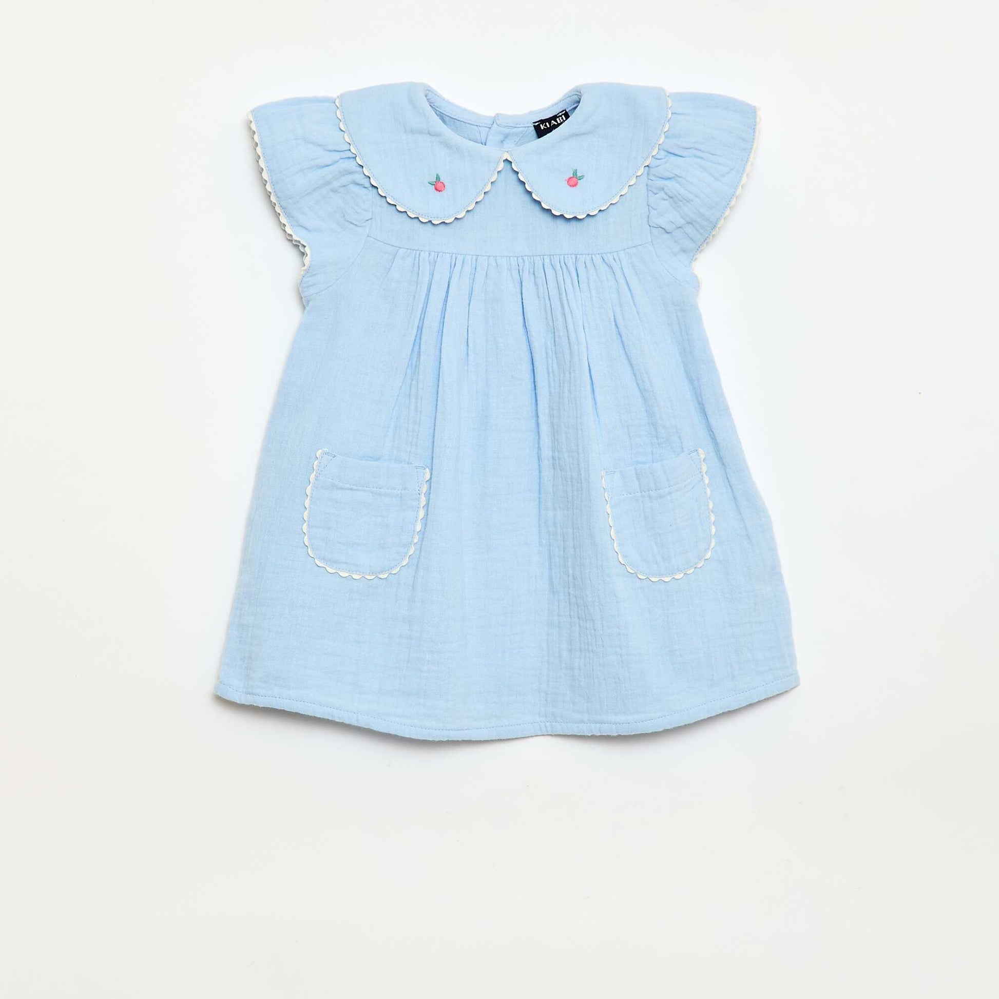 Conjunto de 2 piezas - Vestido de manga corta + braguita AZUL