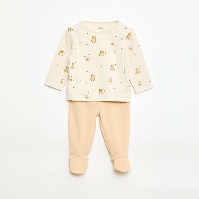 Conjunto de pijama de felpa - 2 piezas BLANCO