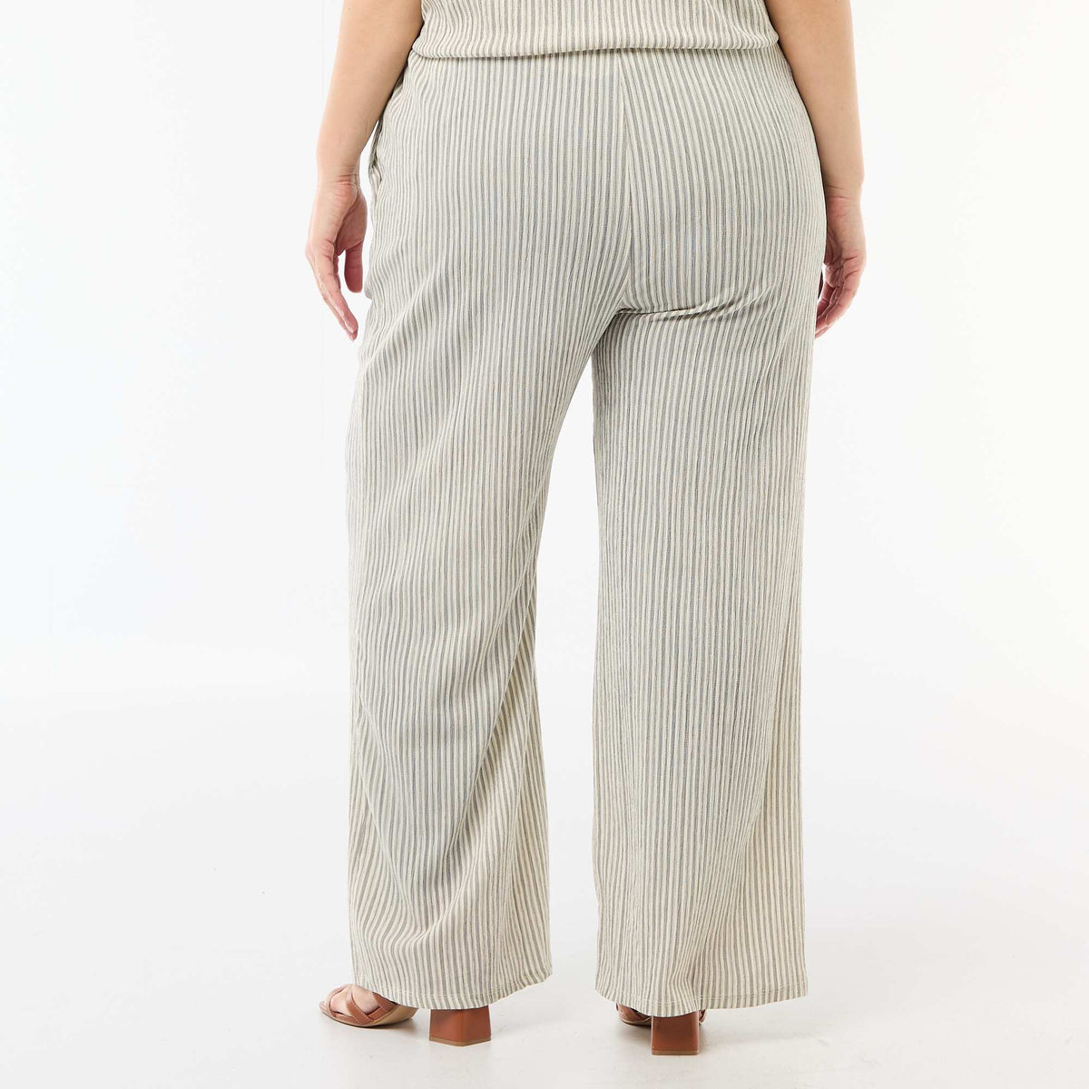 Pantalón ancho de punto crepé BLANCO