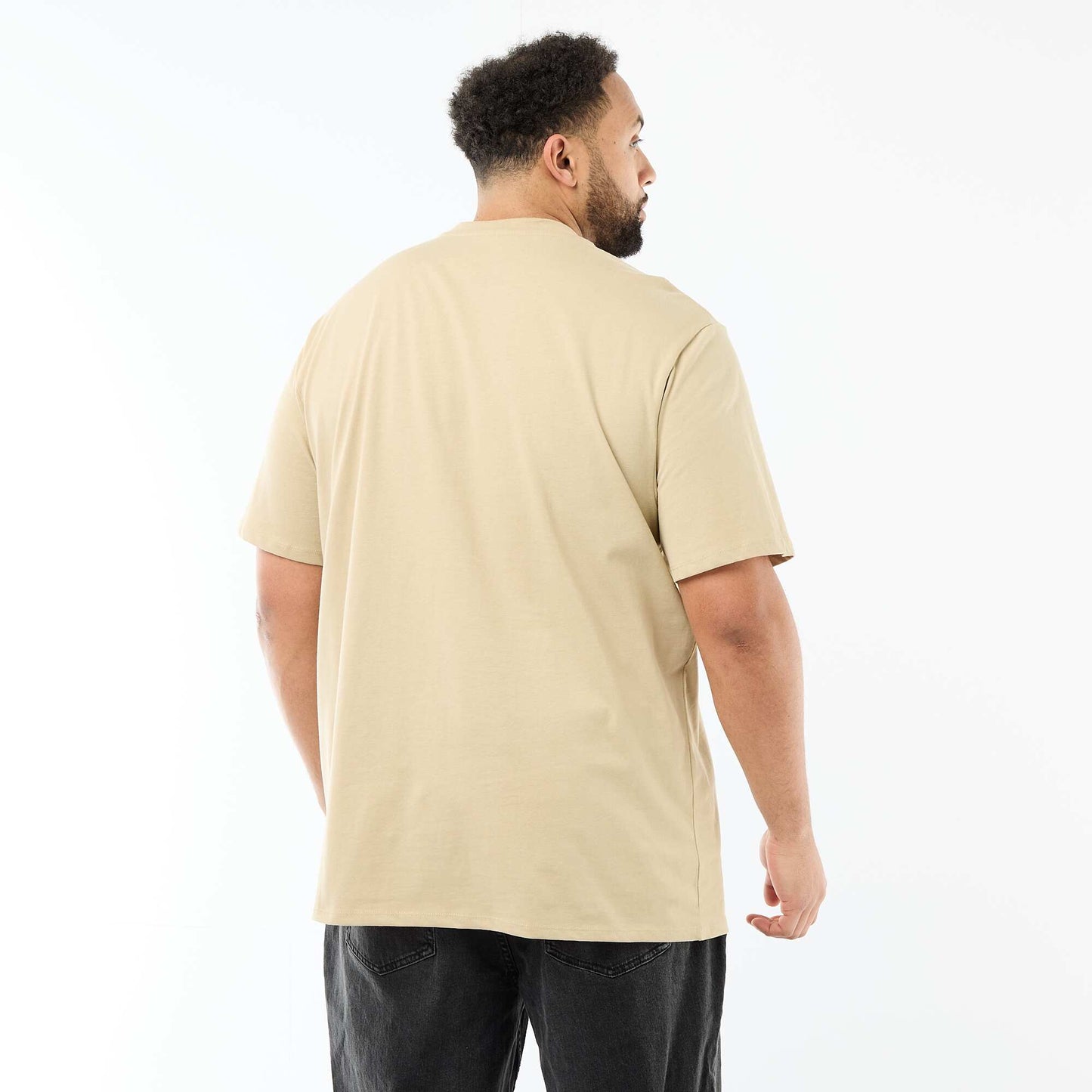 Camiseta de punto sweater de manga corta BEIGE