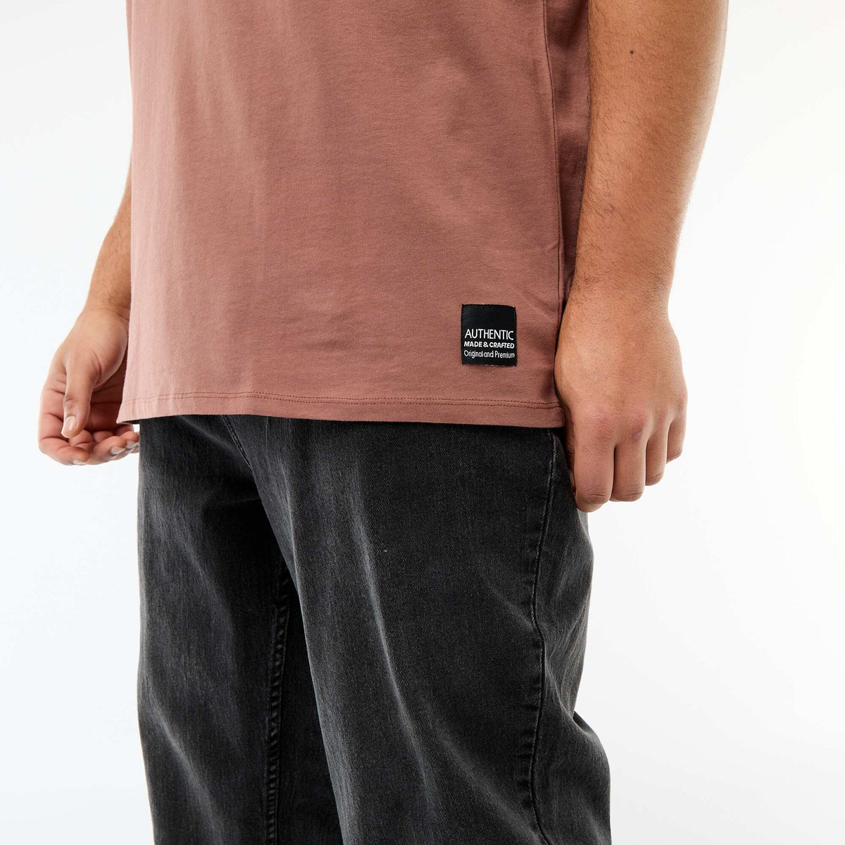 Camiseta de punto sweater de manga corta MARRON