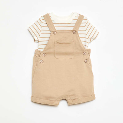 Conjunto 2 piezas Camiseta + Enterito corto BEIGE