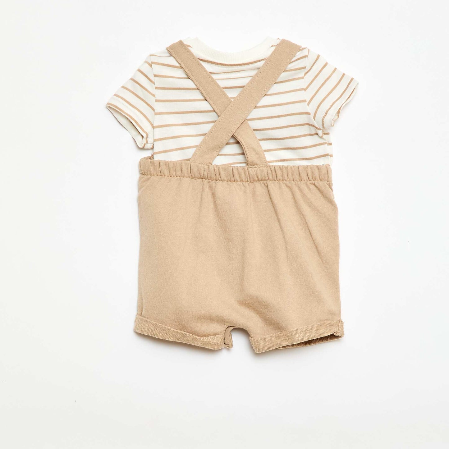 Conjunto 2 piezas Camiseta + Enterito corto BEIGE