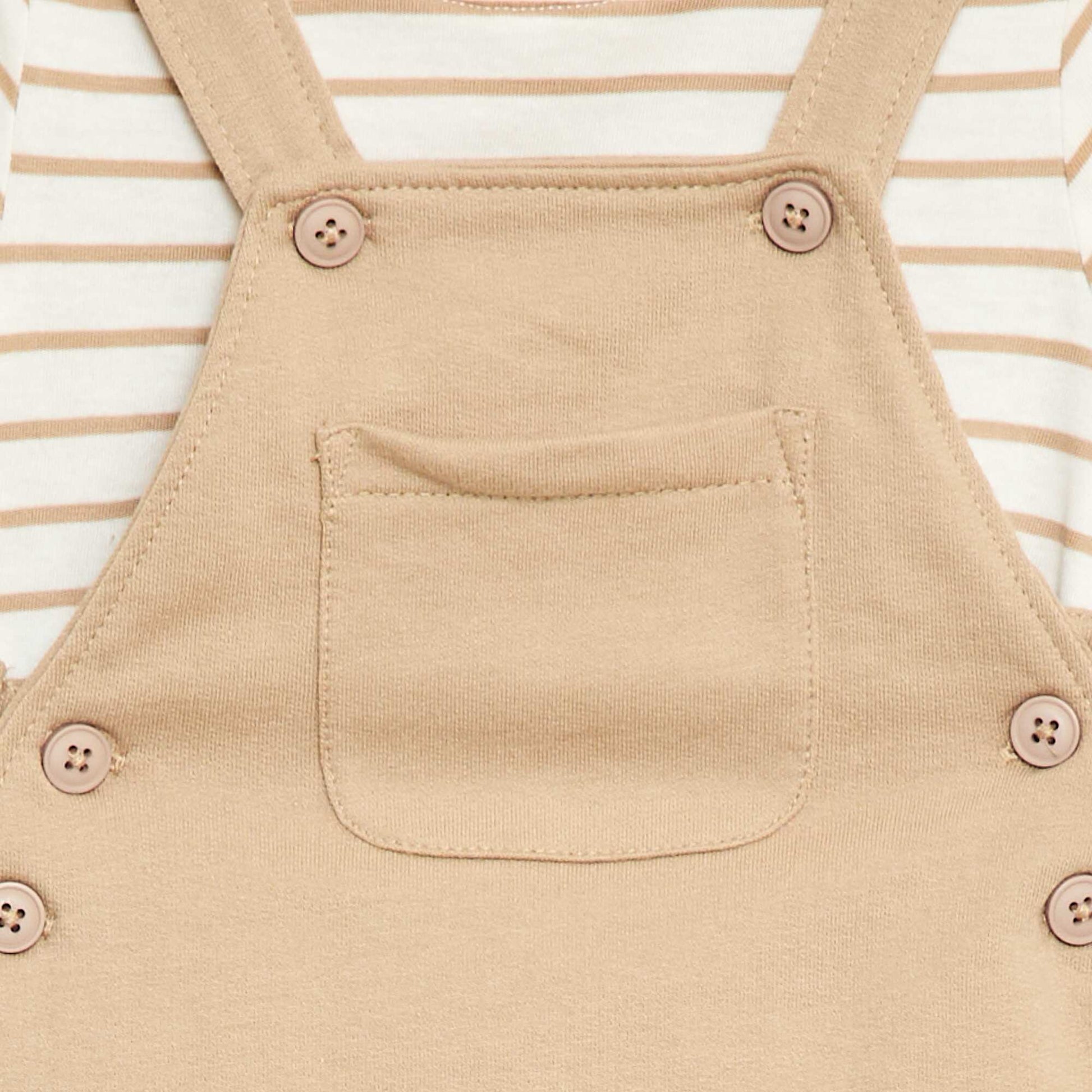 Conjunto 2 piezas Camiseta + Enterito corto BEIGE