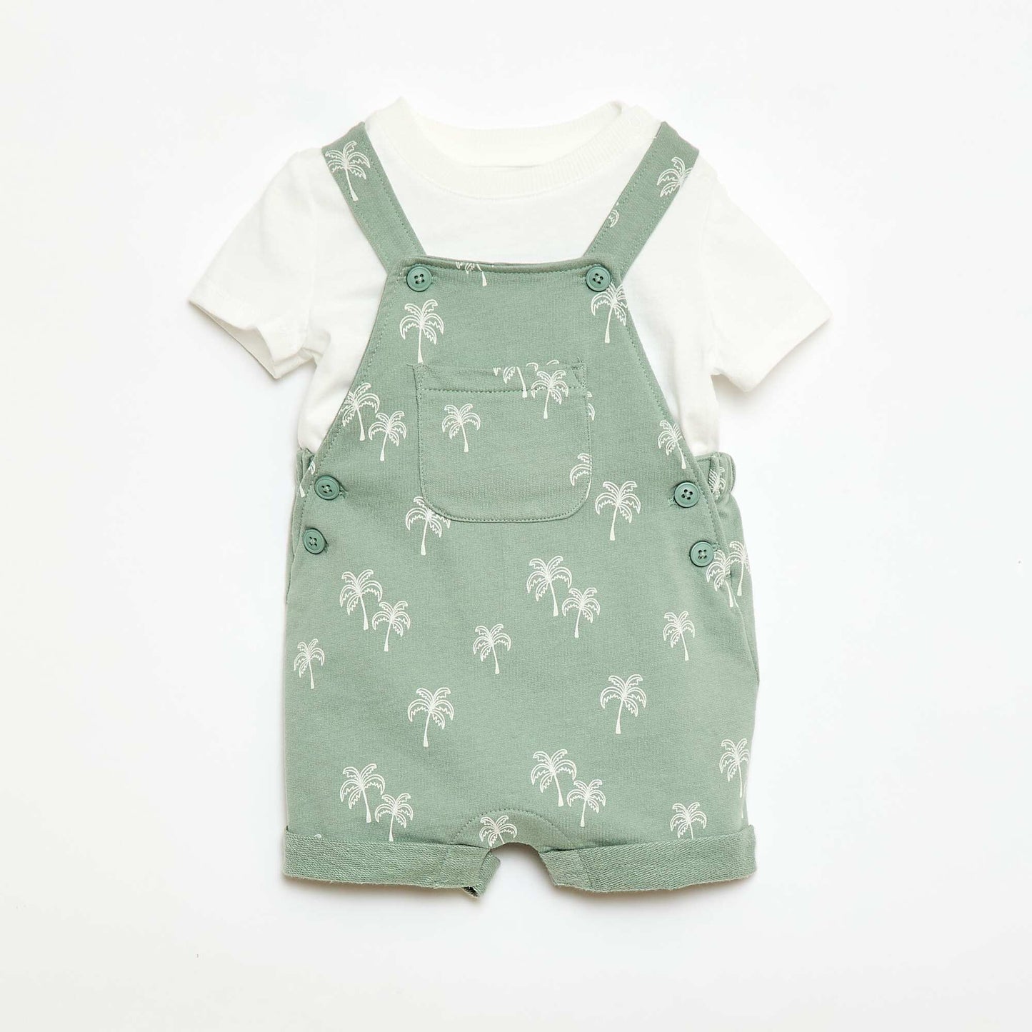 Conjunto de 2 piezas Camiseta + Enterito corto VERDE