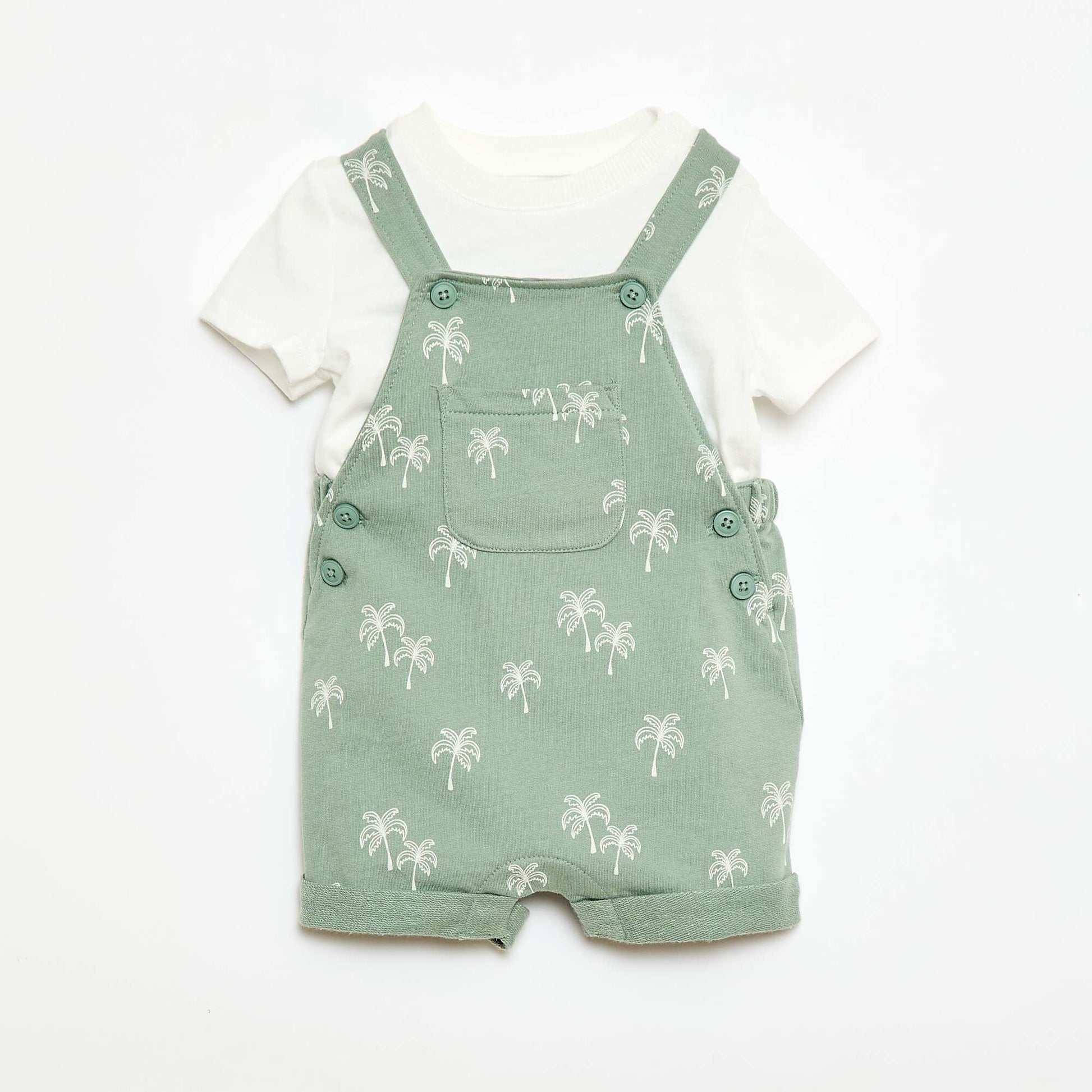 Conjunto de 2 piezas Camiseta + Enterito corto VERDE
