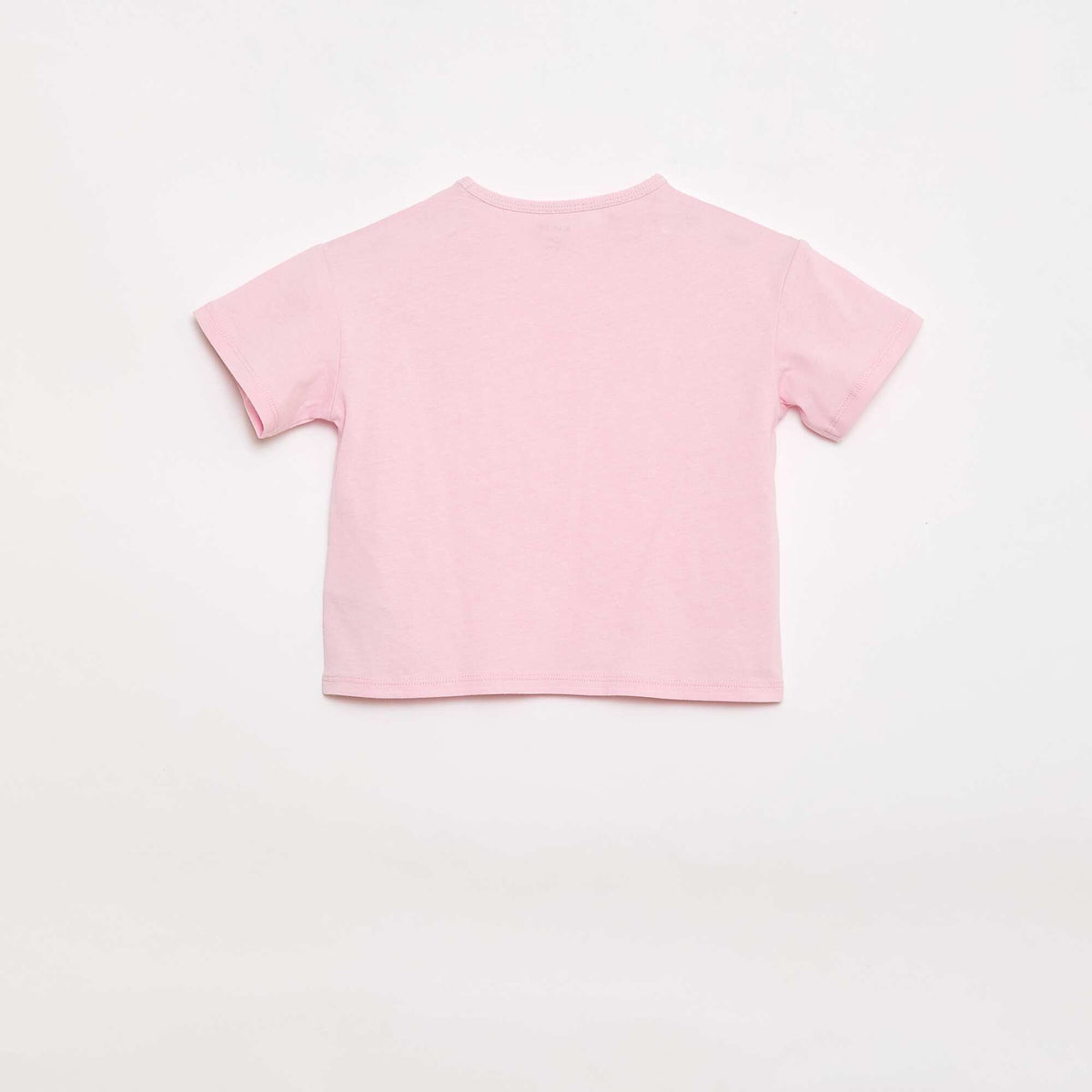 Camiseta de punto de algodón con parche de corazón ROSA
