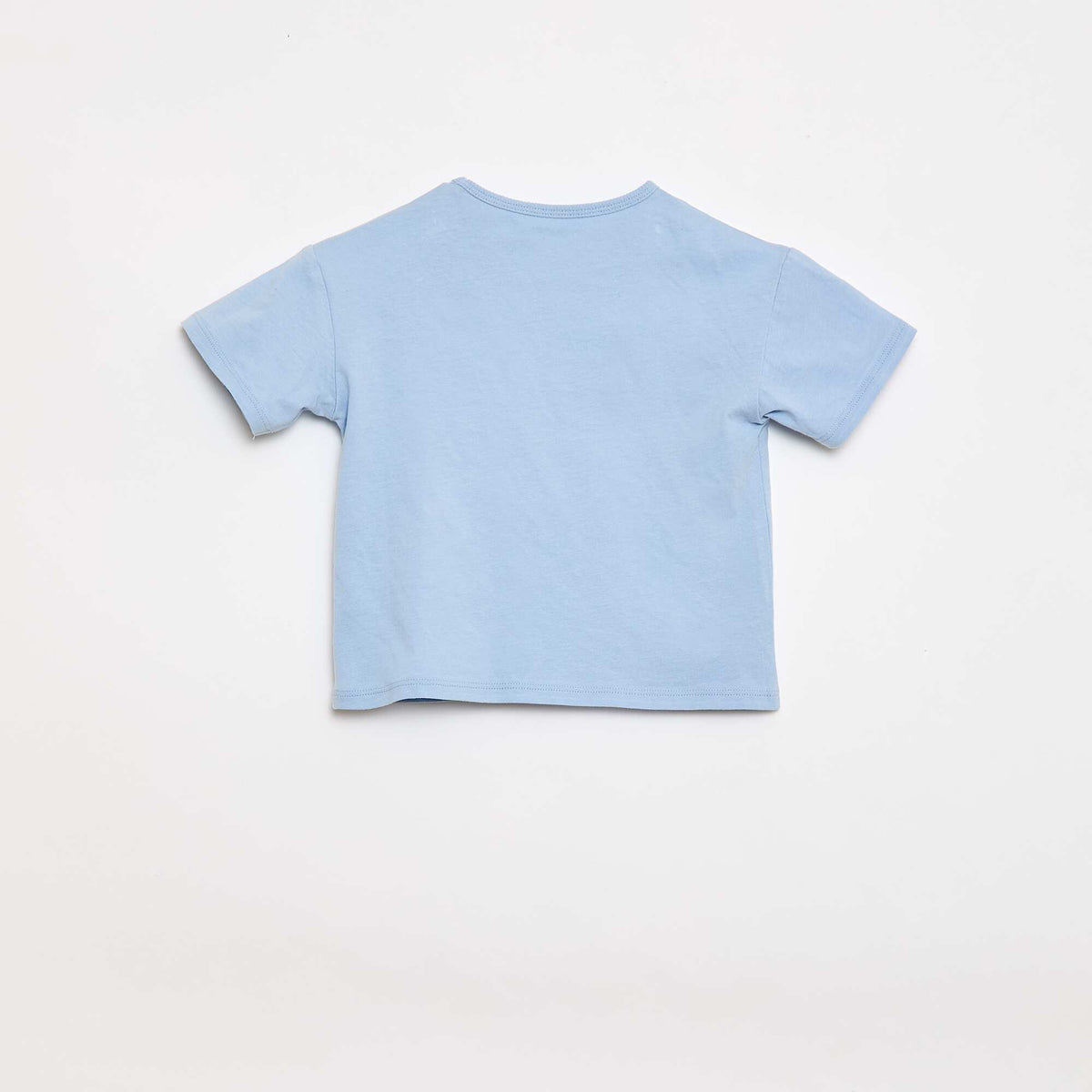 Camiseta de punto de algodón con parche de corazón AZUL