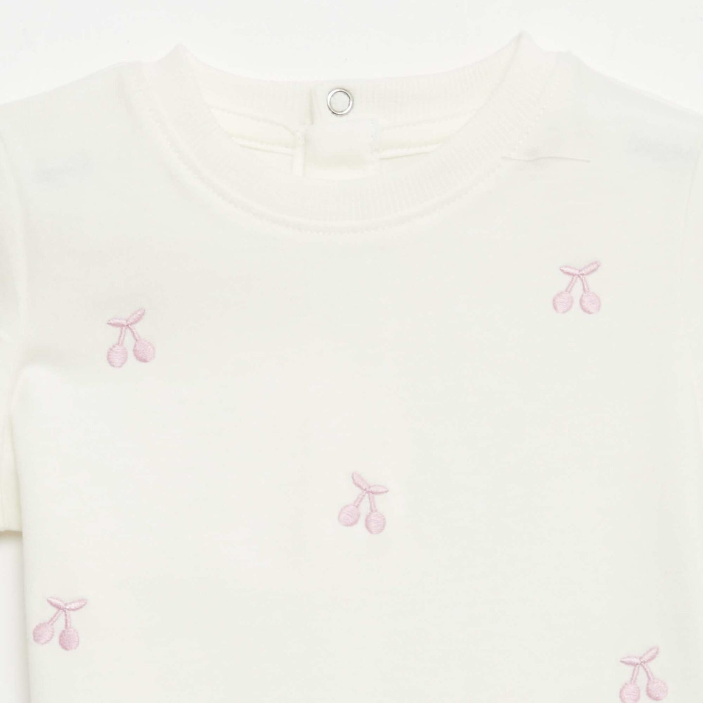 Camiseta de manga corta con bordados BLANCO