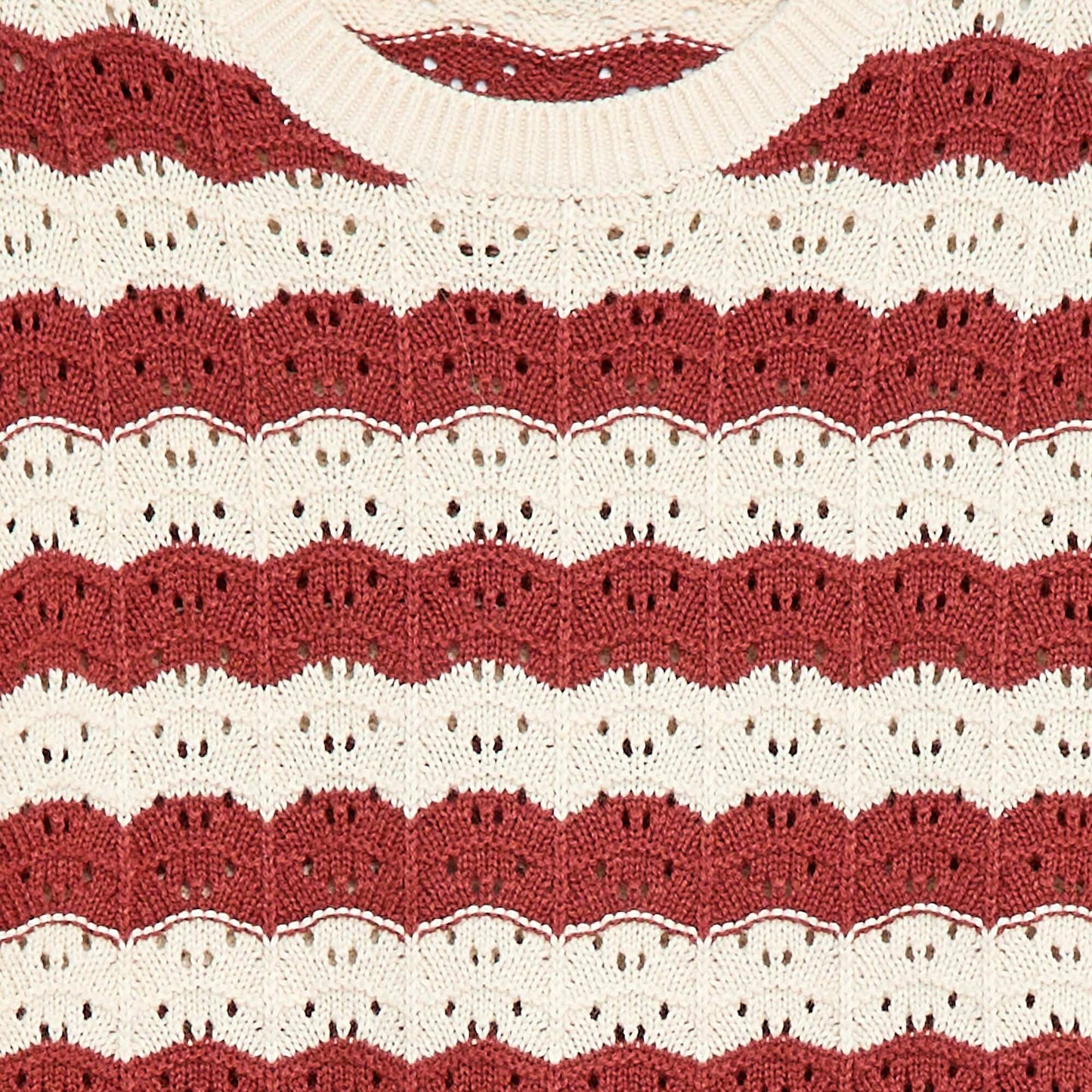 Sweater de ganchillo de manga corta MARRON