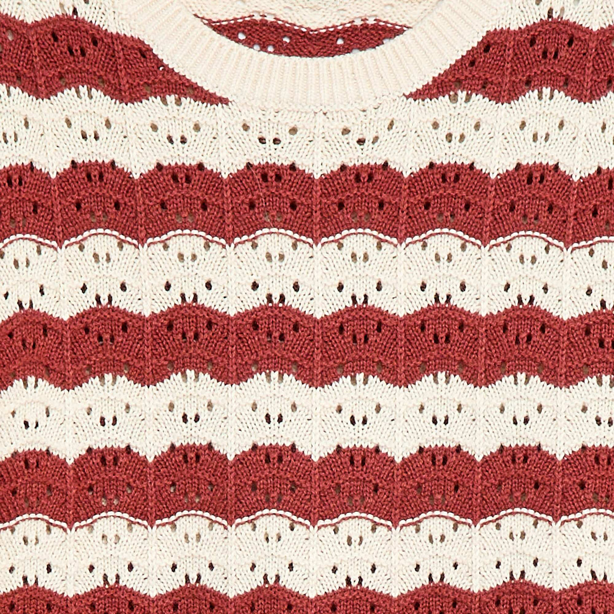 Sweater de ganchillo de manga corta MARRON