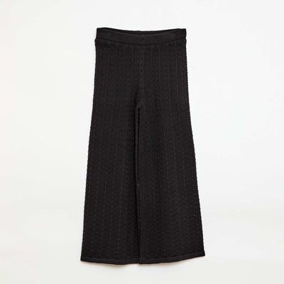 Pantalón de croché corte flare / acampanado NEGRO