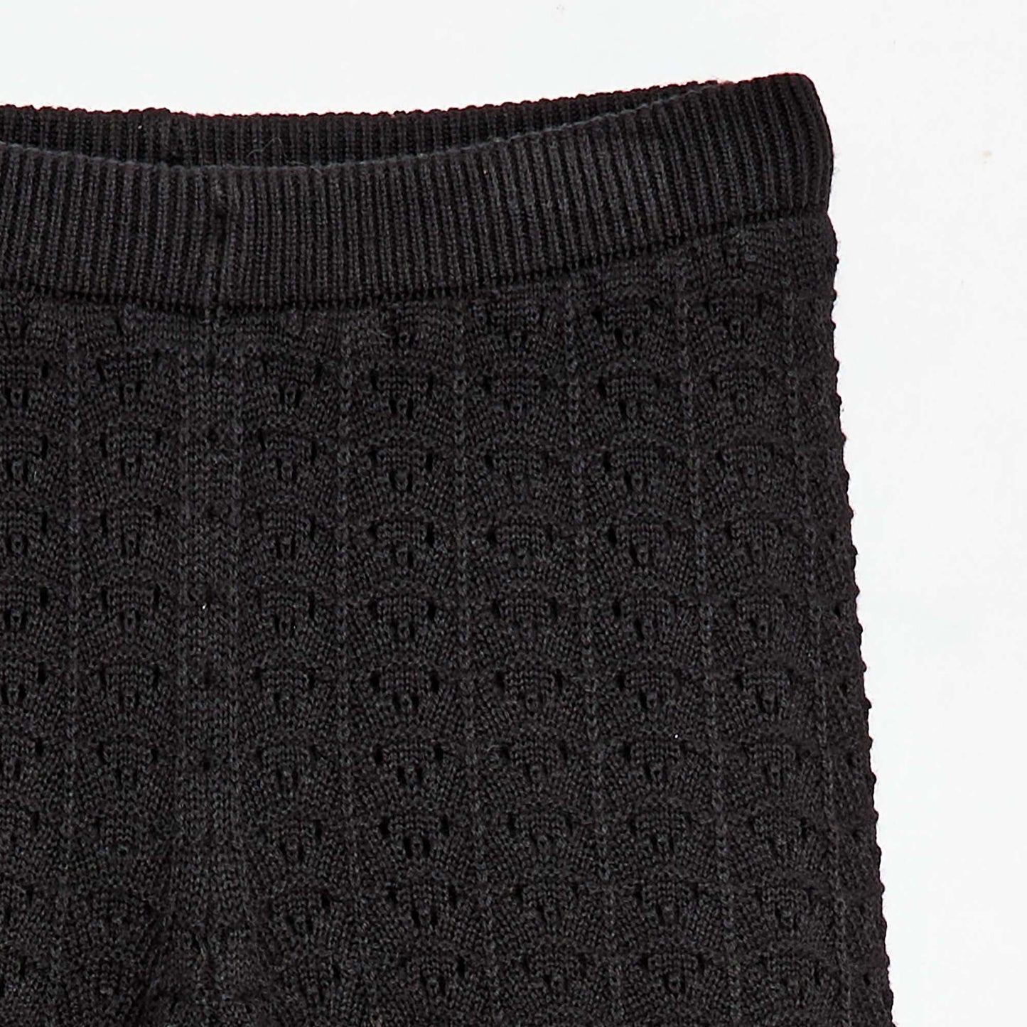 Pantalón de croché corte flare / acampanado NEGRO