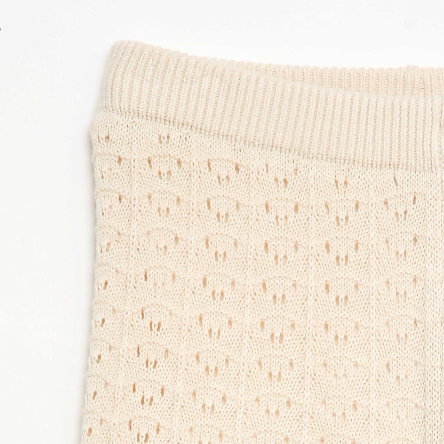 Pantalón de croché corte flare / acampanado BEIGE