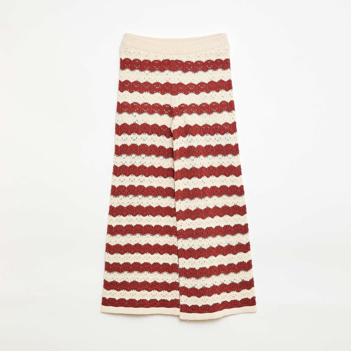 Pantalón de croché corte flare / acampanado MARRON