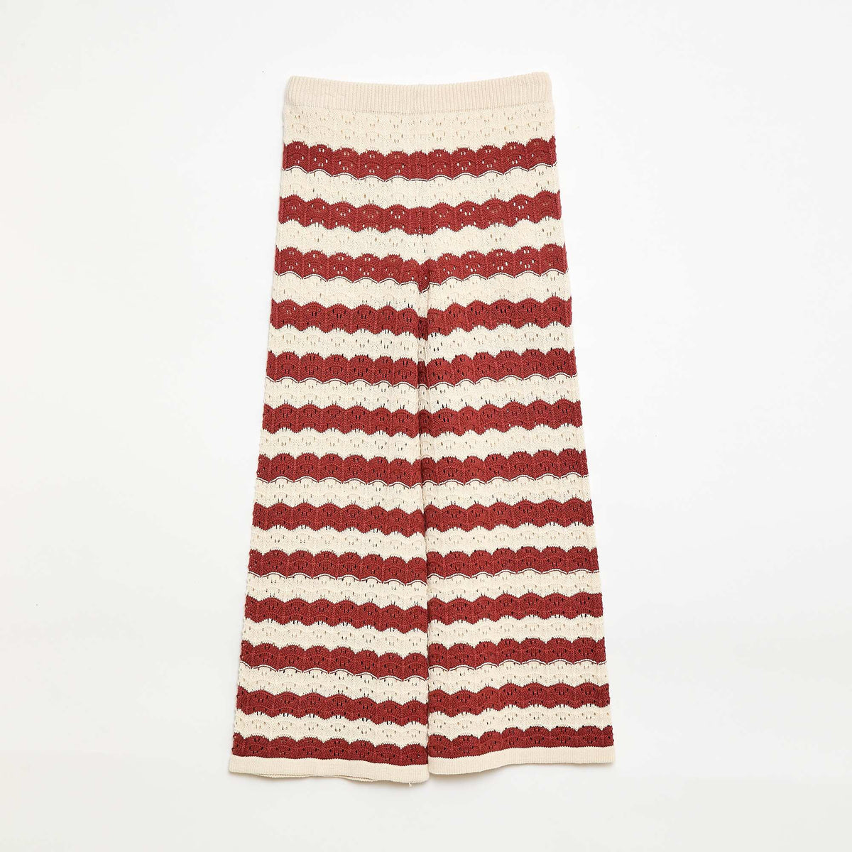 Pantalón de croché corte flare / acampanado MARRON