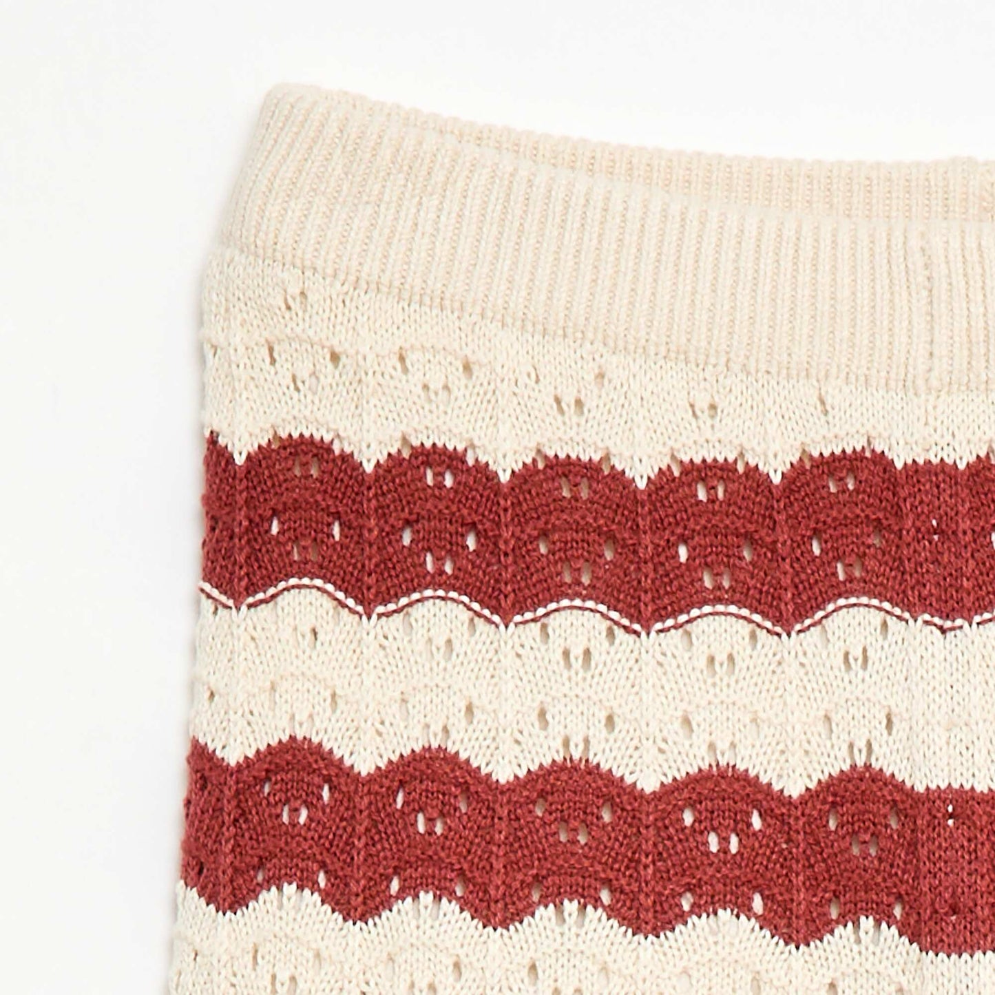 Pantalón de croché corte flare / acampanado MARRON