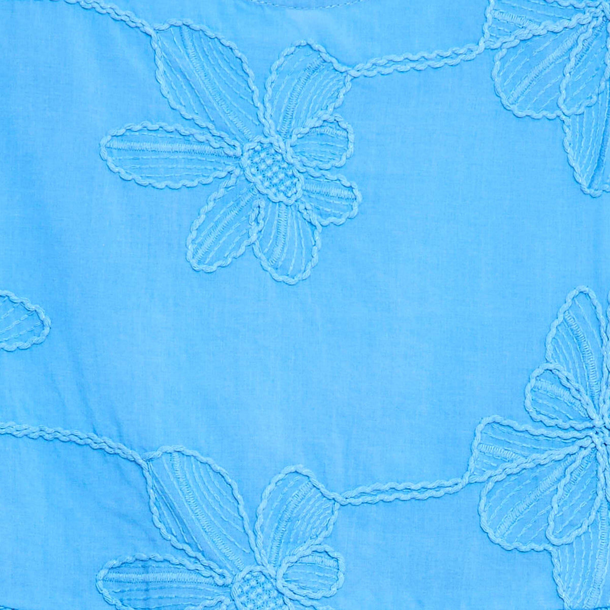 Blusa sin mangas con bordados florales AZUL
