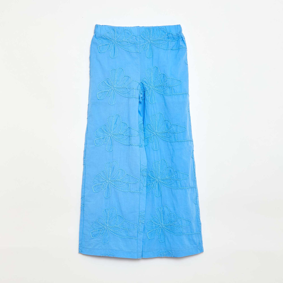Pantalón ancho con bordados AZUL