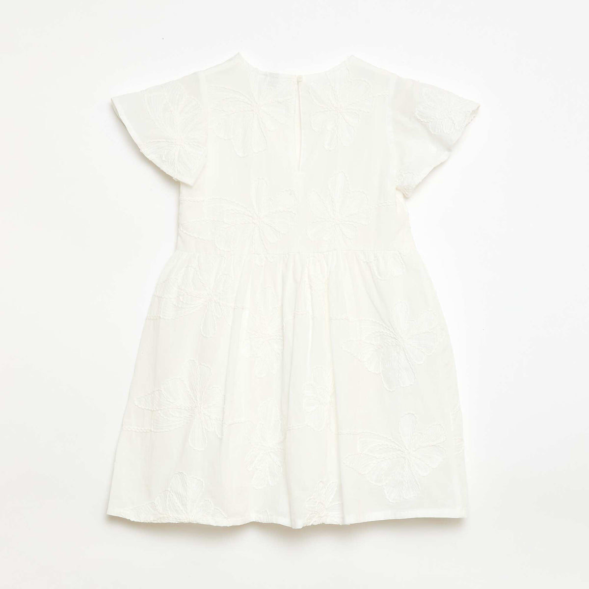 Vestido con bordados de flores fantasía BLANCO