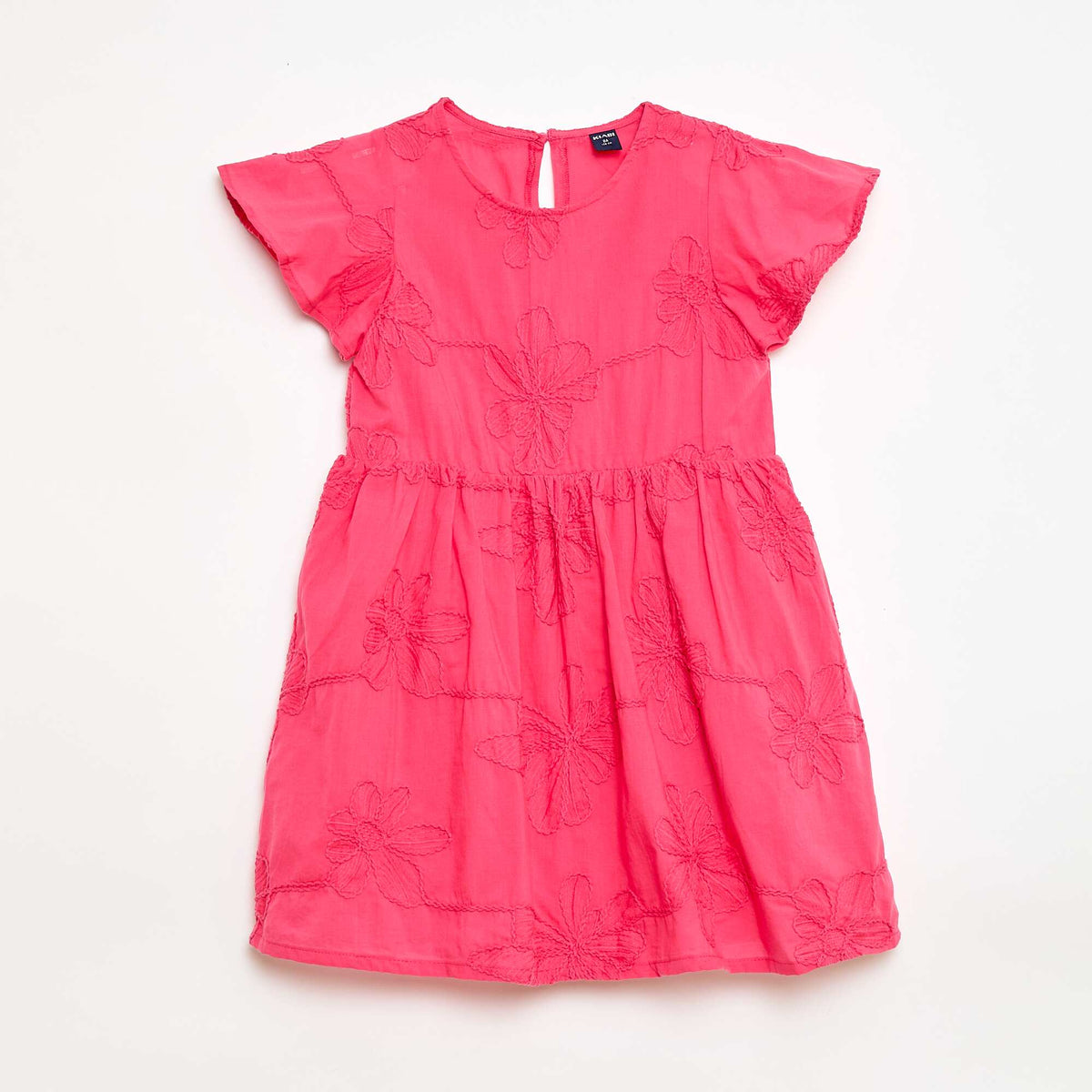 Vestido con bordados de flores fantasía ROSA