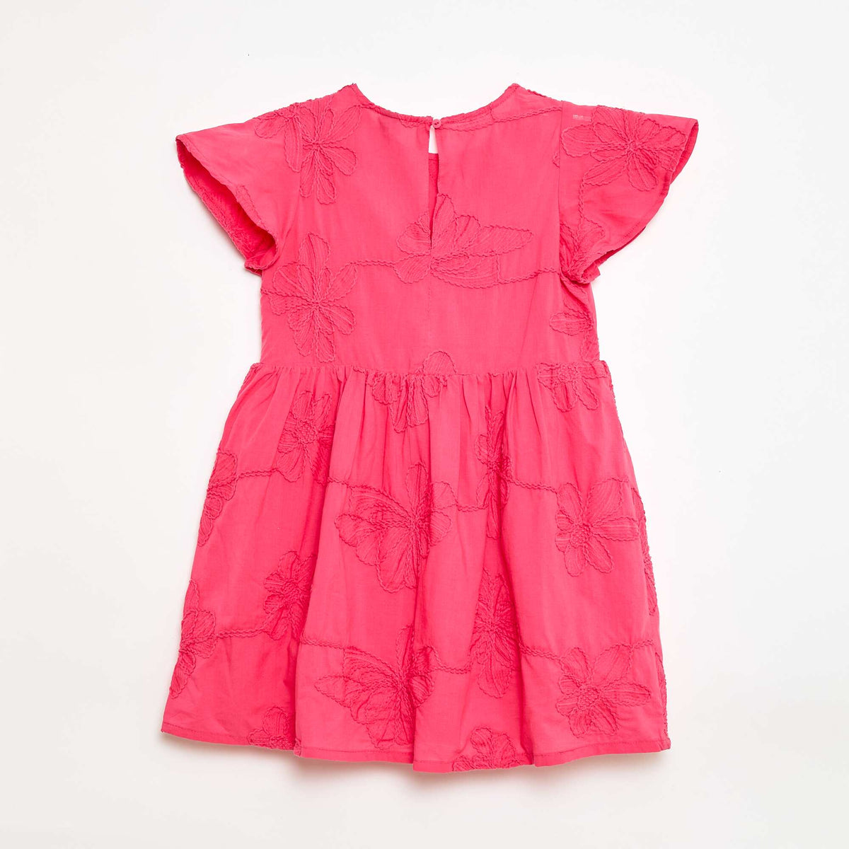 Vestido con bordados de flores fantasía ROSA