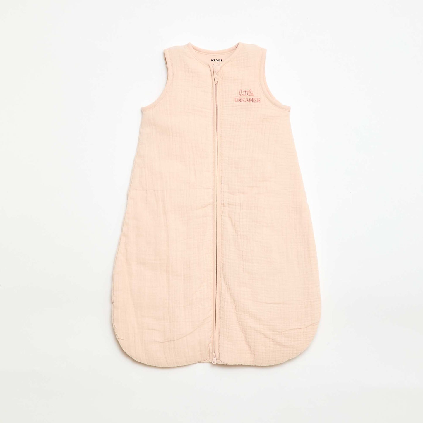 Saco de dormir sin mangas con cremallera en algodón ROSA