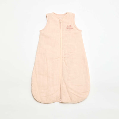Saco de dormir sin mangas con cremallera en algodón ROSA