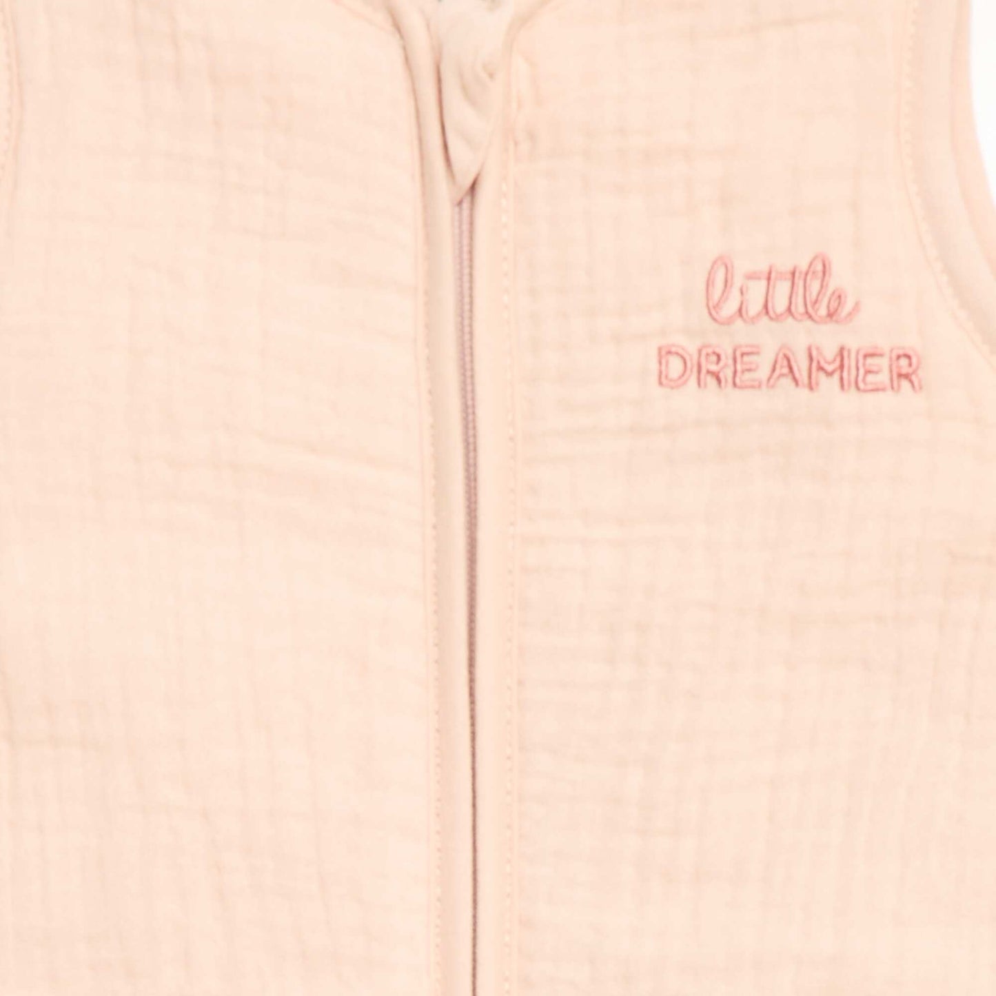 Saco de dormir sin mangas con cremallera en algodón ROSA