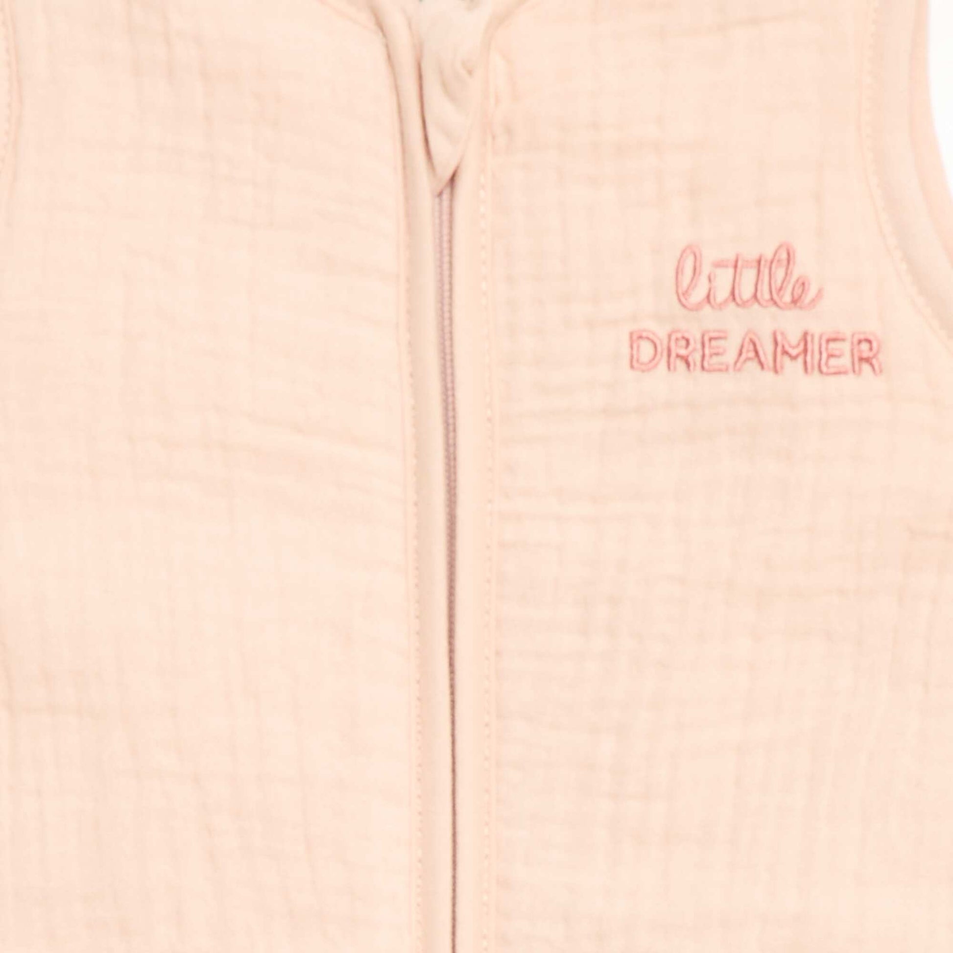 Saco de dormir sin mangas con cremallera en algodón ROSA