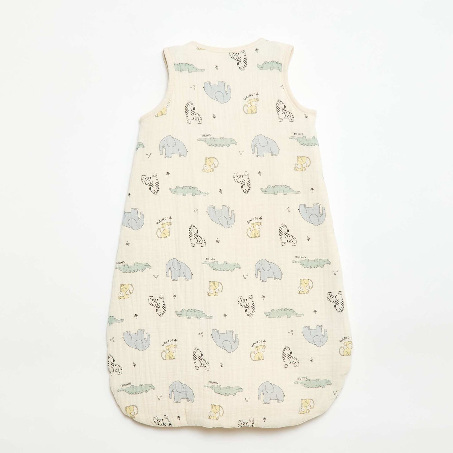 Saco de dormir sin mangas con cremallera en algodón BEIGE