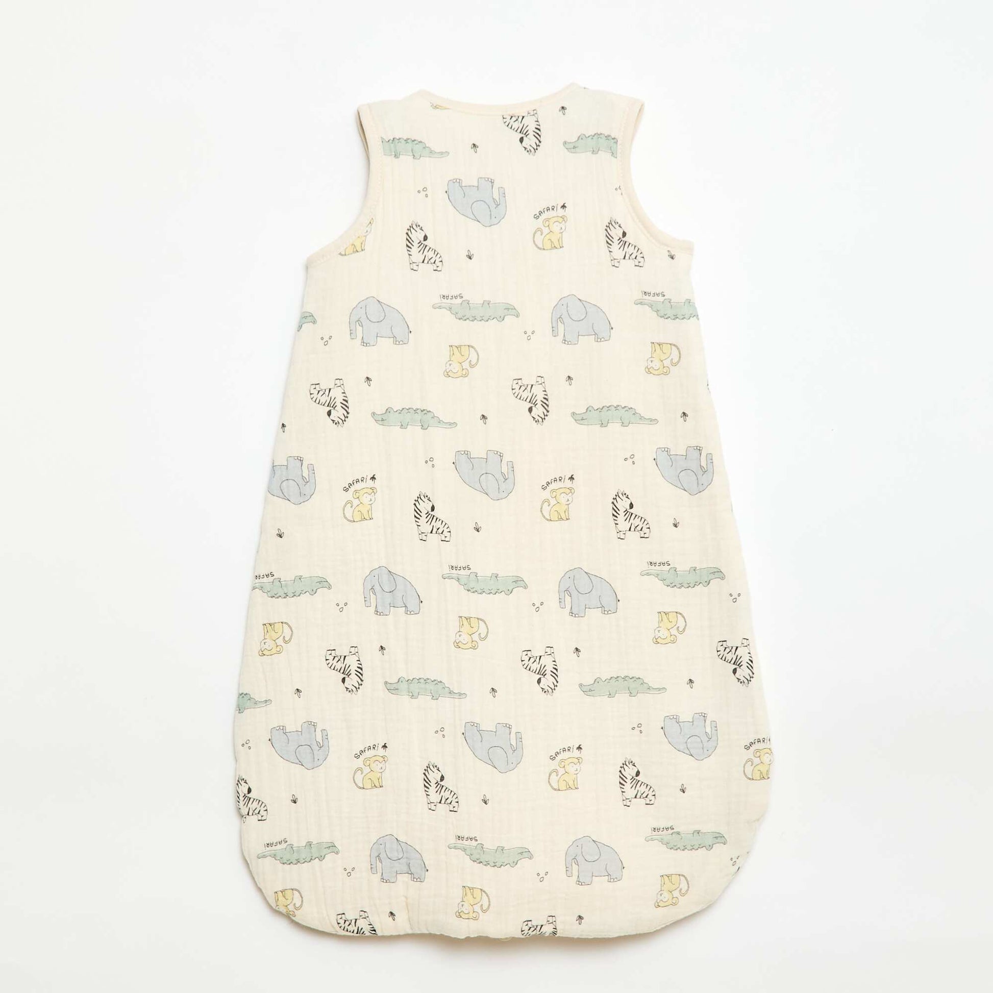 Saco de dormir sin mangas con cremallera en algodón BEIGE