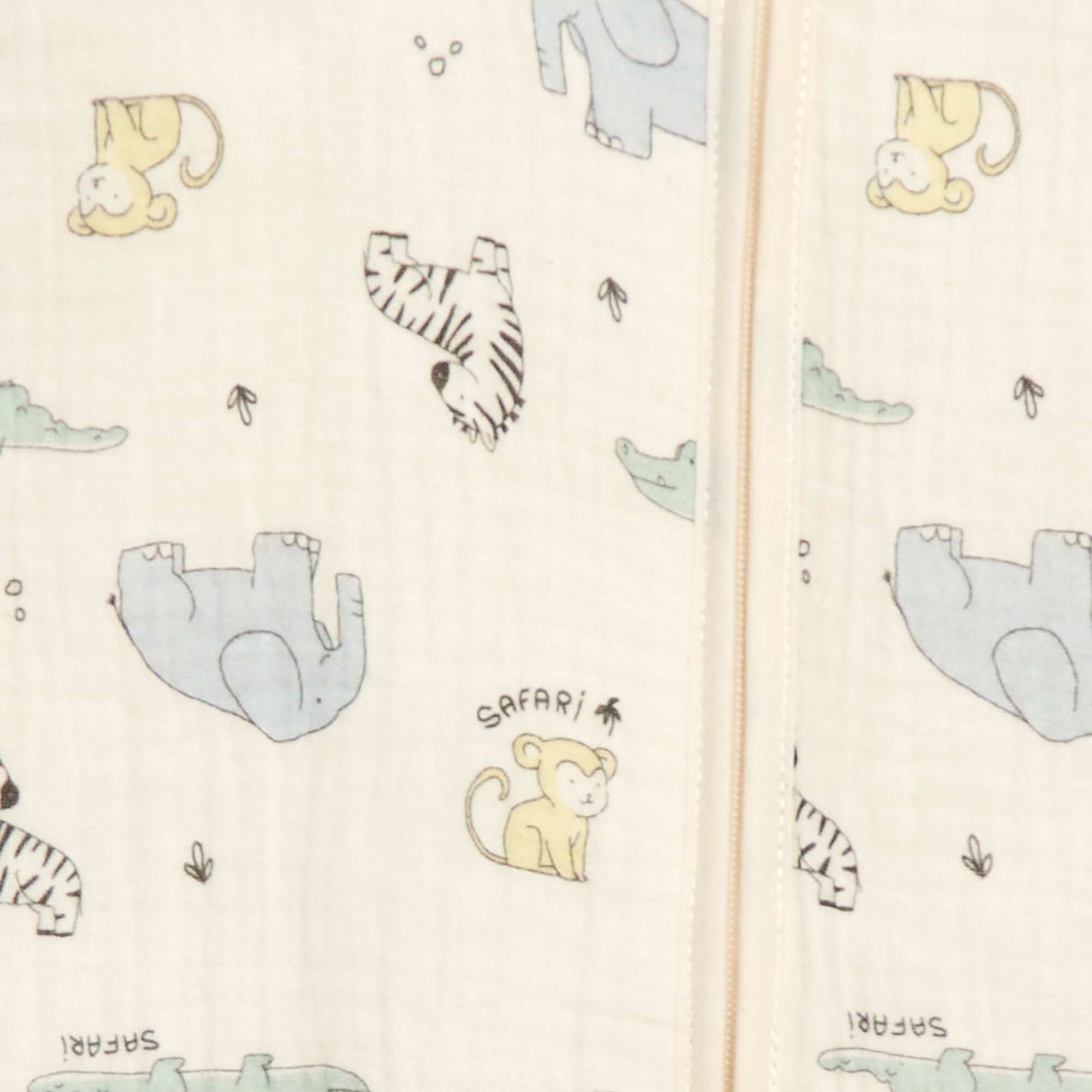 Saco de dormir sin mangas con cremallera en algodón BEIGE