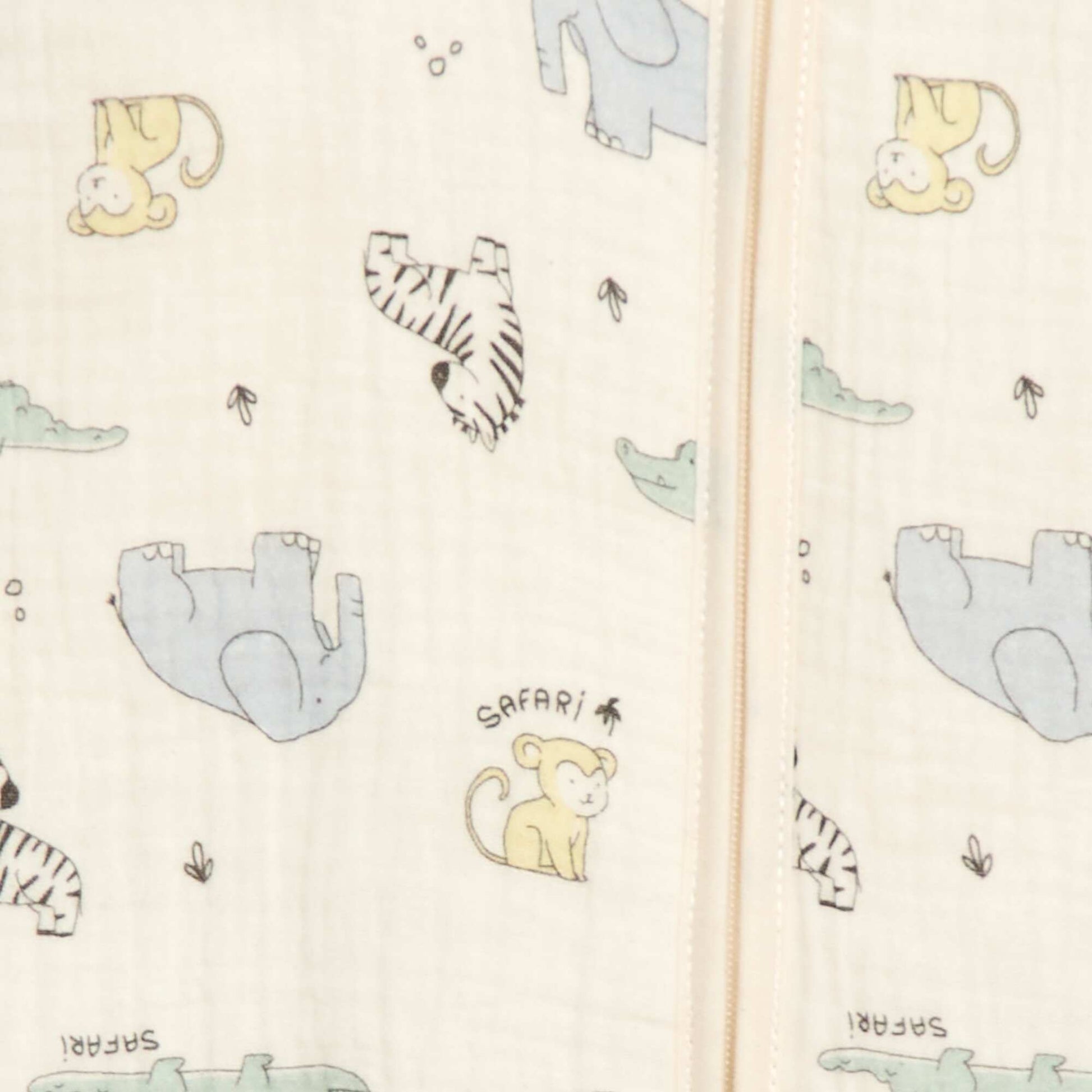 Saco de dormir sin mangas con cremallera en algodón BEIGE