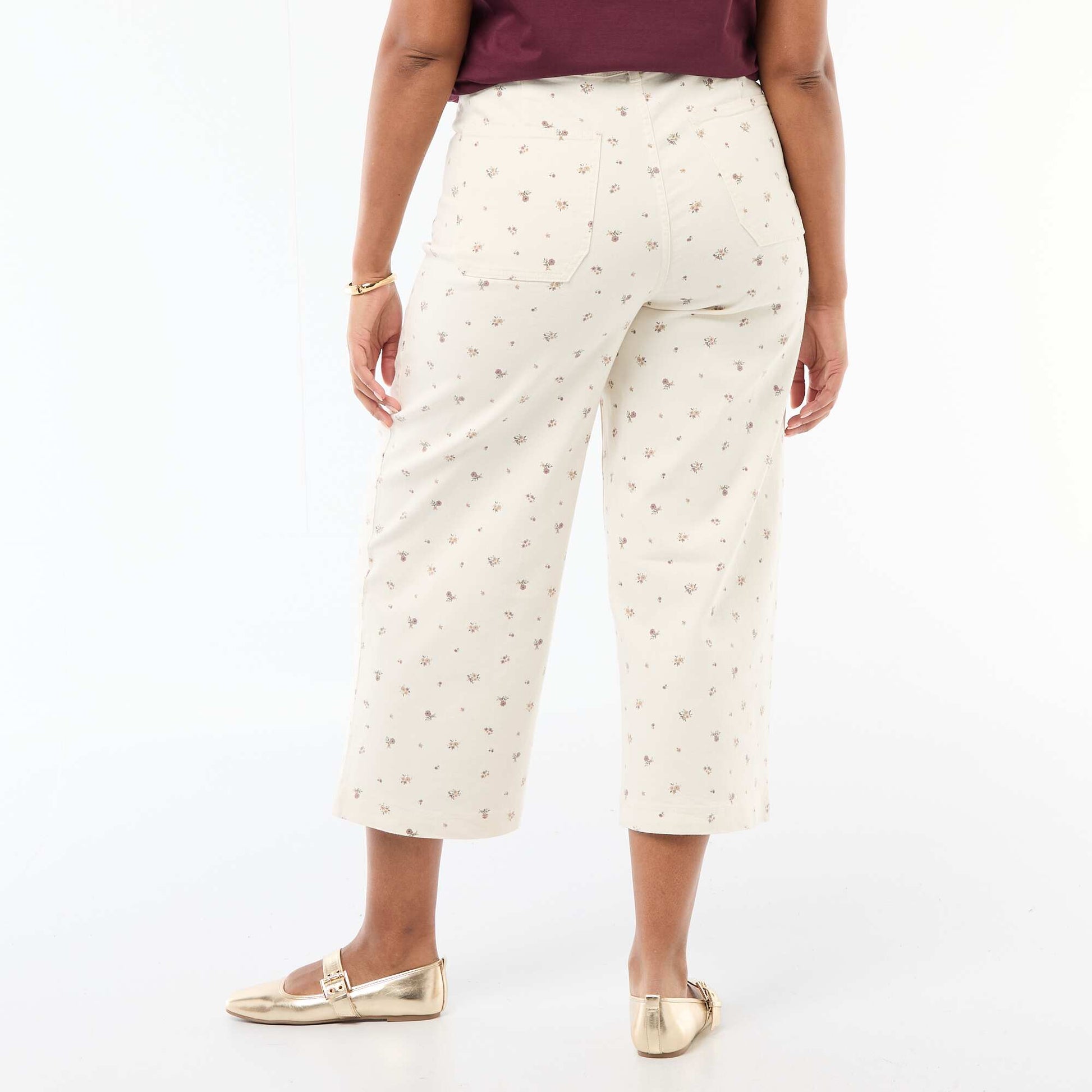 Pantalón corte ancho / wide leg talle estándar BLANCO