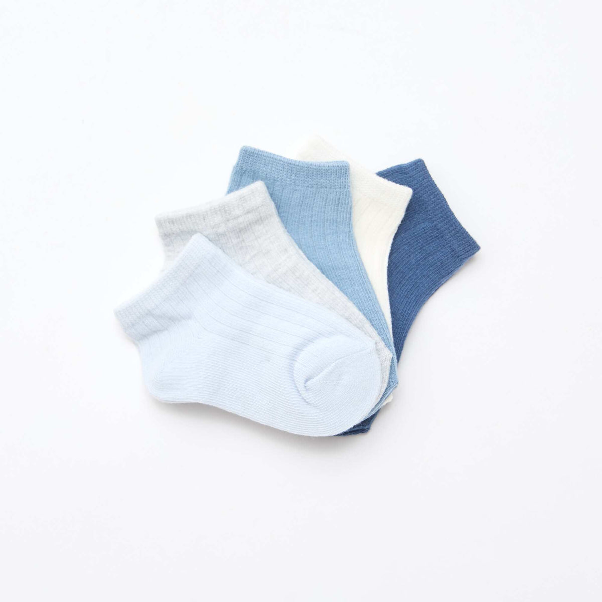 Pack de 5 pares de medias de punto acanalado AZUL