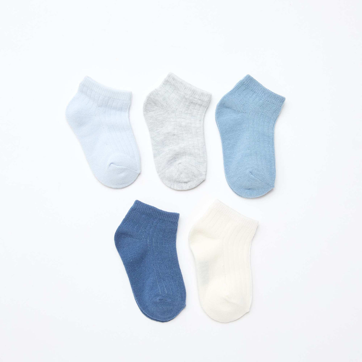 Pack de 5 pares de medias de punto acanalado AZUL