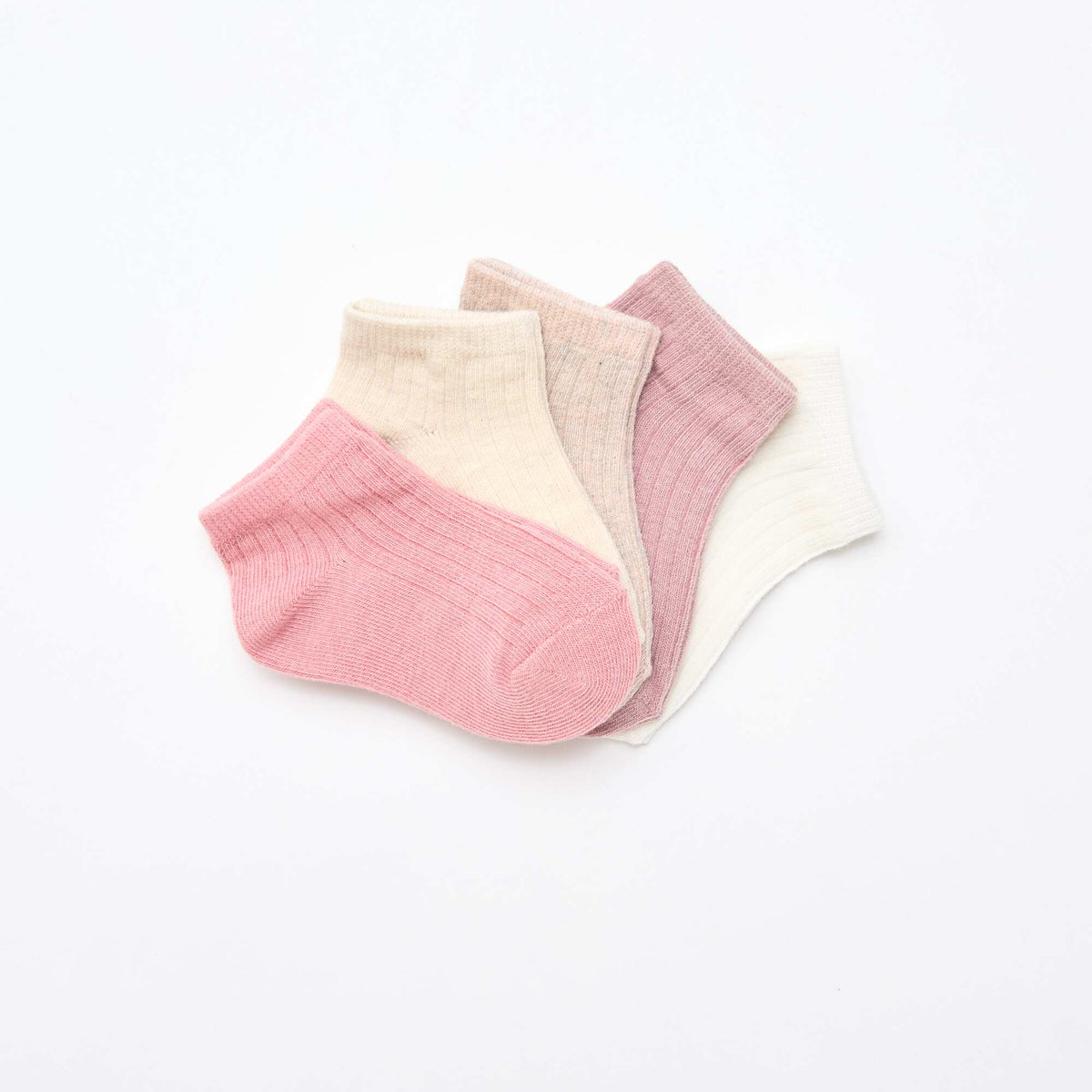 Pack de 5 pares de medias de punto acanalado ROSA