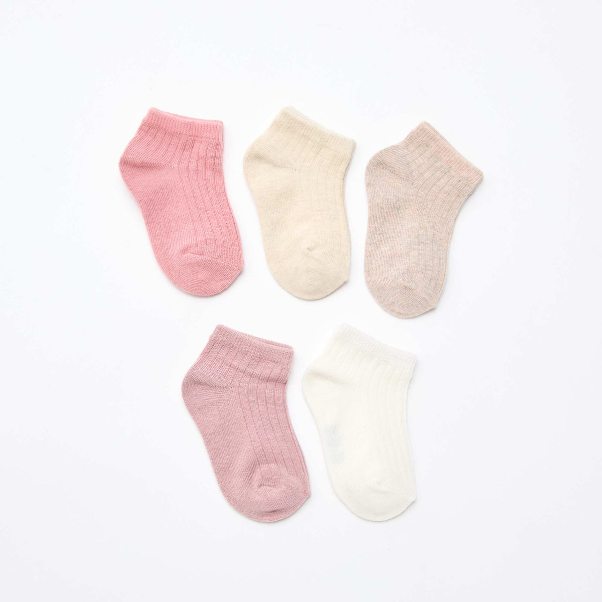 Pack de 5 pares de medias de punto acanalado ROSA