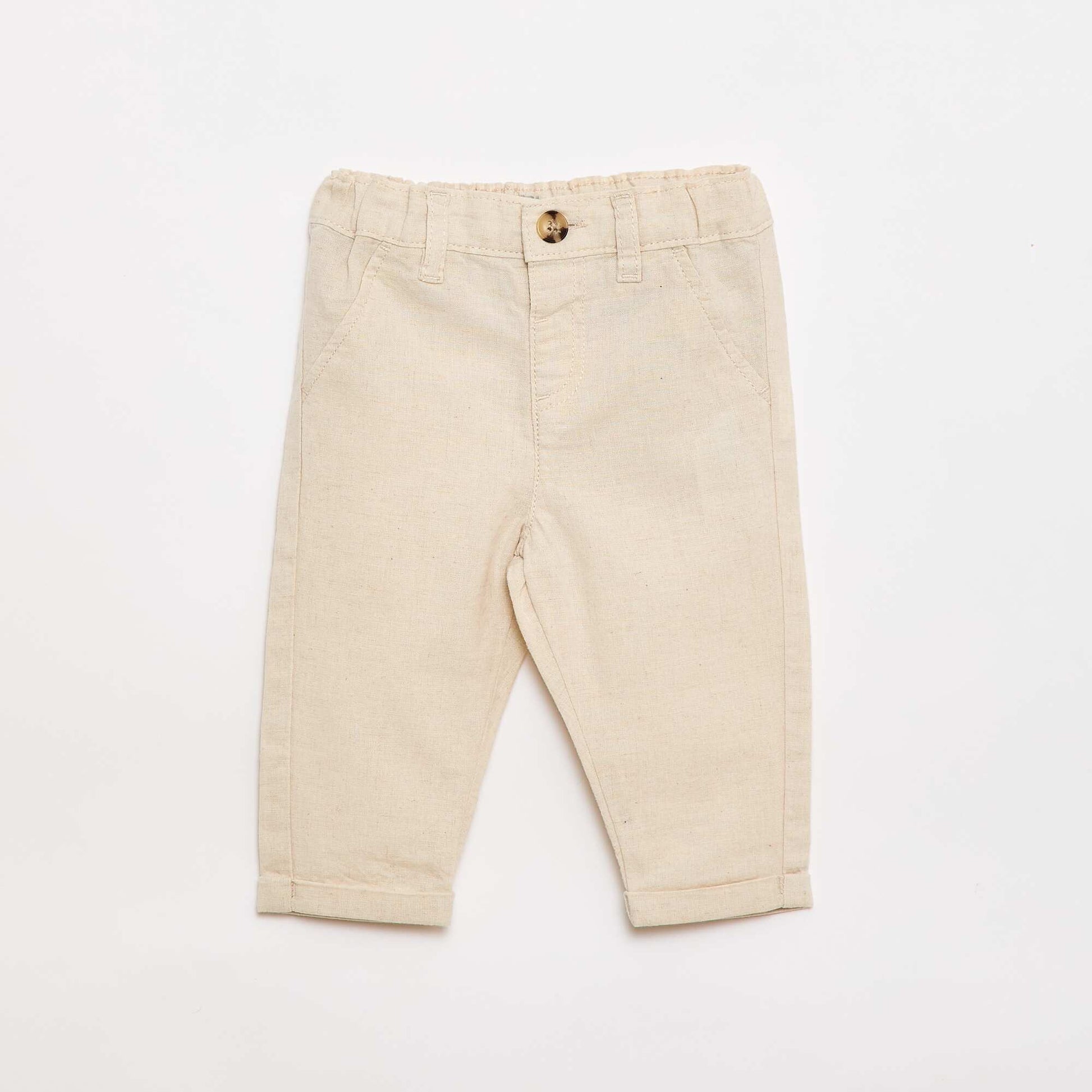 Conjunto de ceremonia de 4 piezas en algodón y lino BEIGE