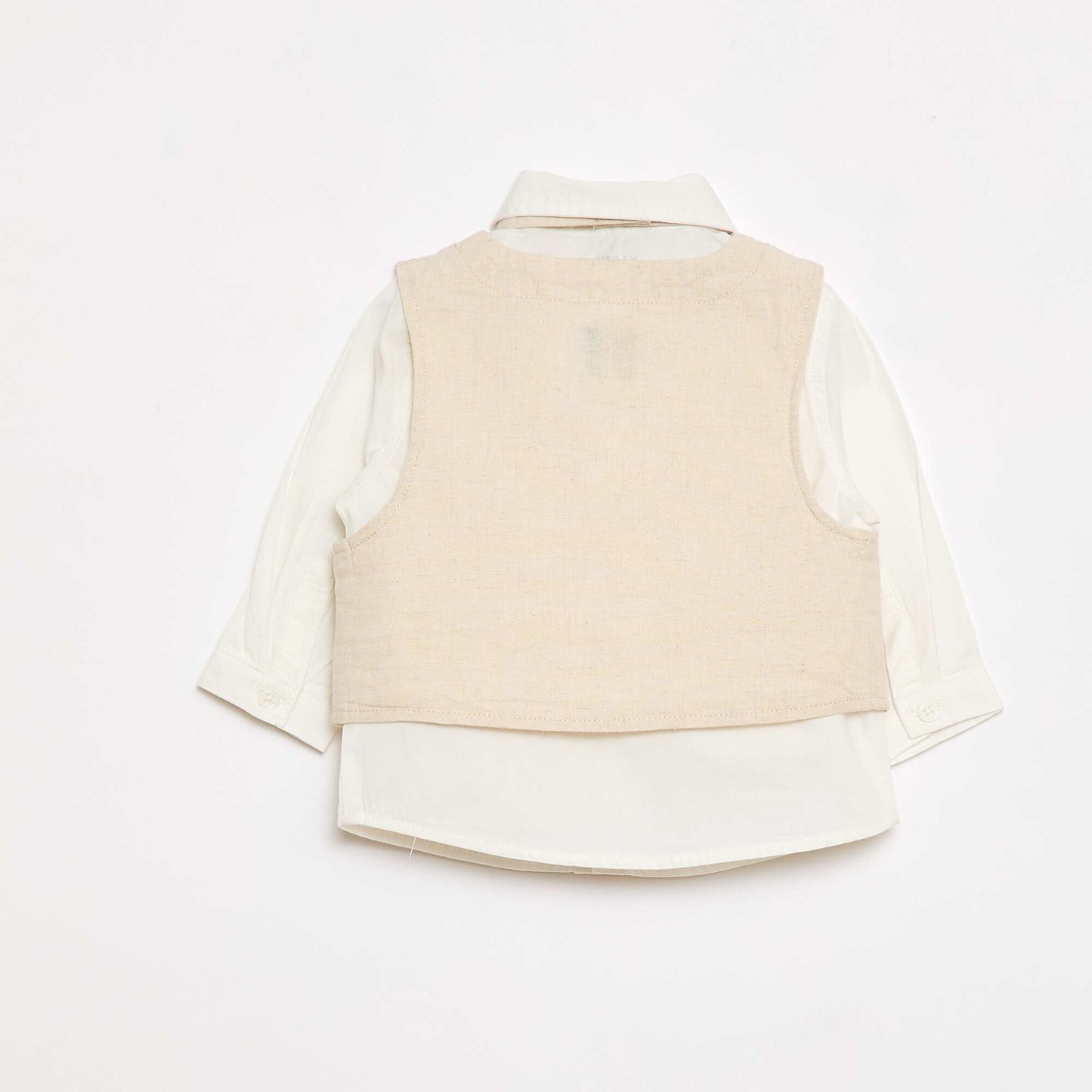 Conjunto de ceremonia de 4 piezas en algodón y lino BEIGE