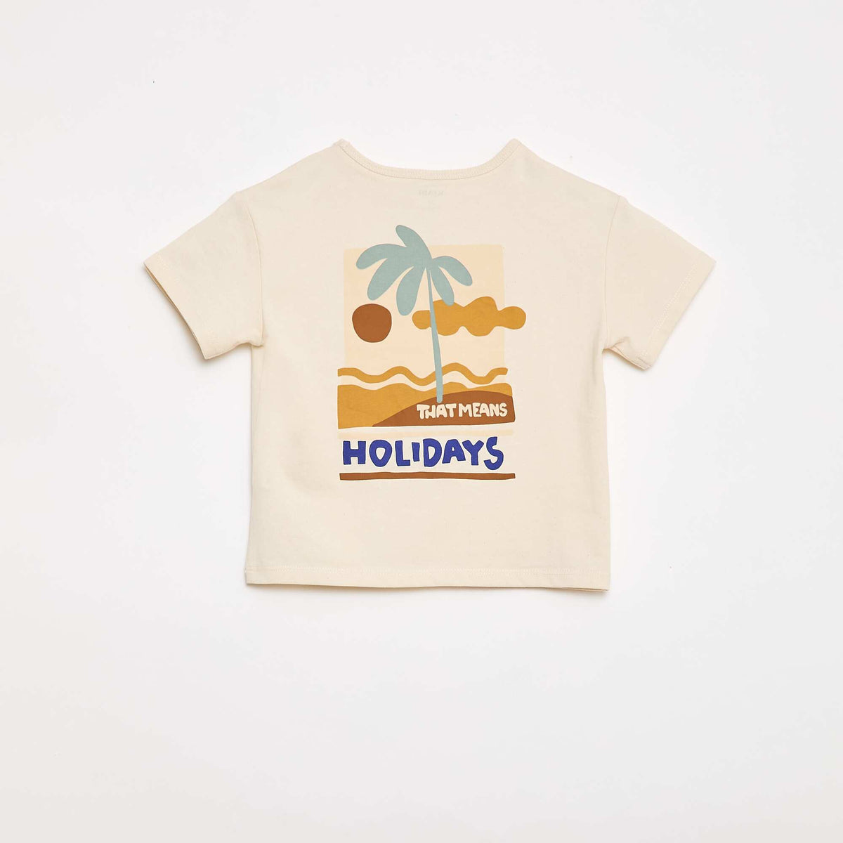 Camiseta estampada tropical de manga corta en algodón BLANCO