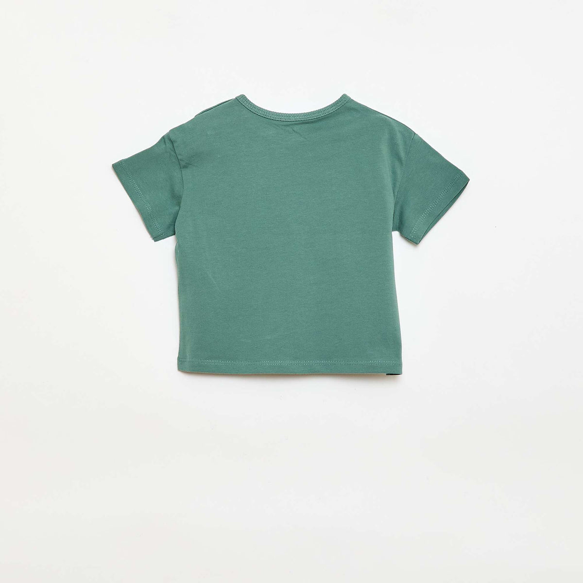 Camiseta estampada tropical de manga corta en algodón VERDE