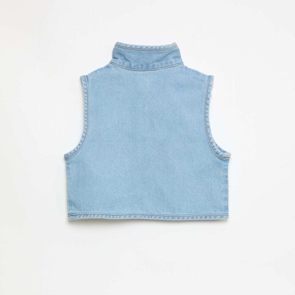Camisa vaquera sin mangas de algodón AZUL