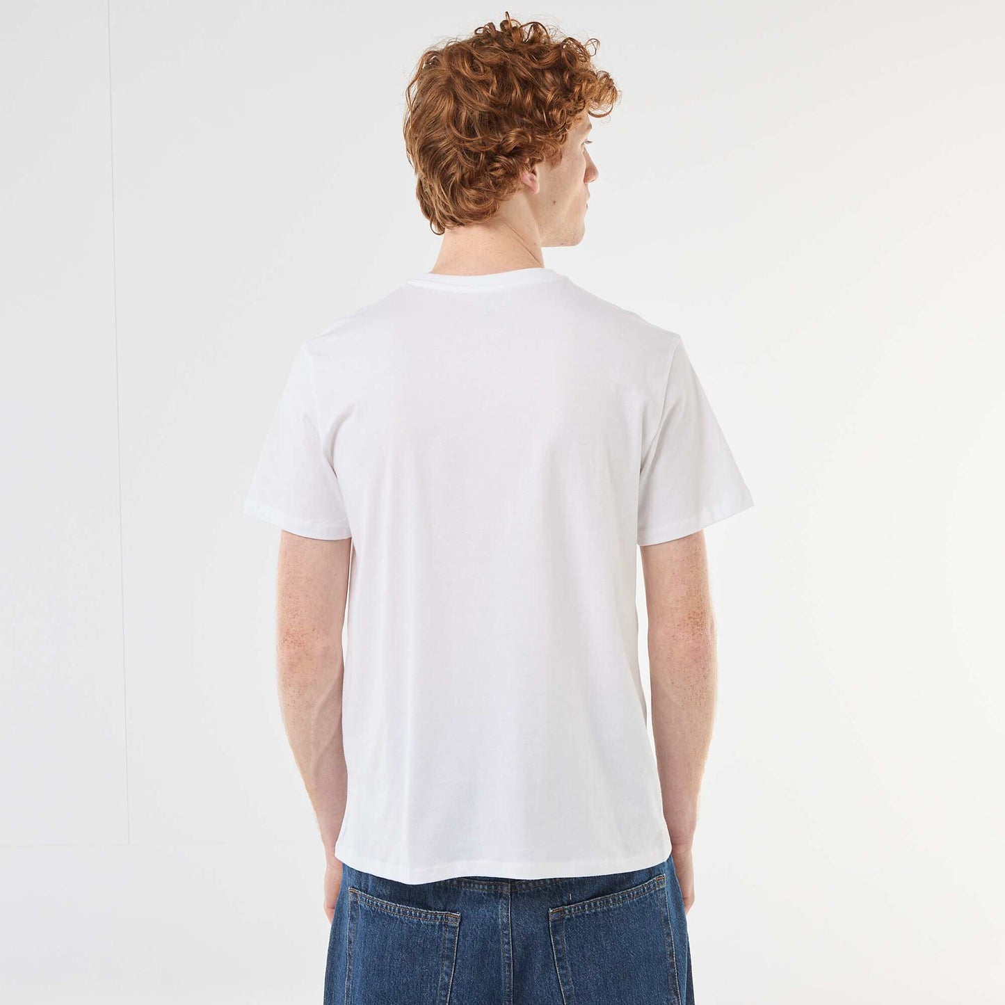 Camiseta estampada con diseño posicionado en algodón liso BLANCO