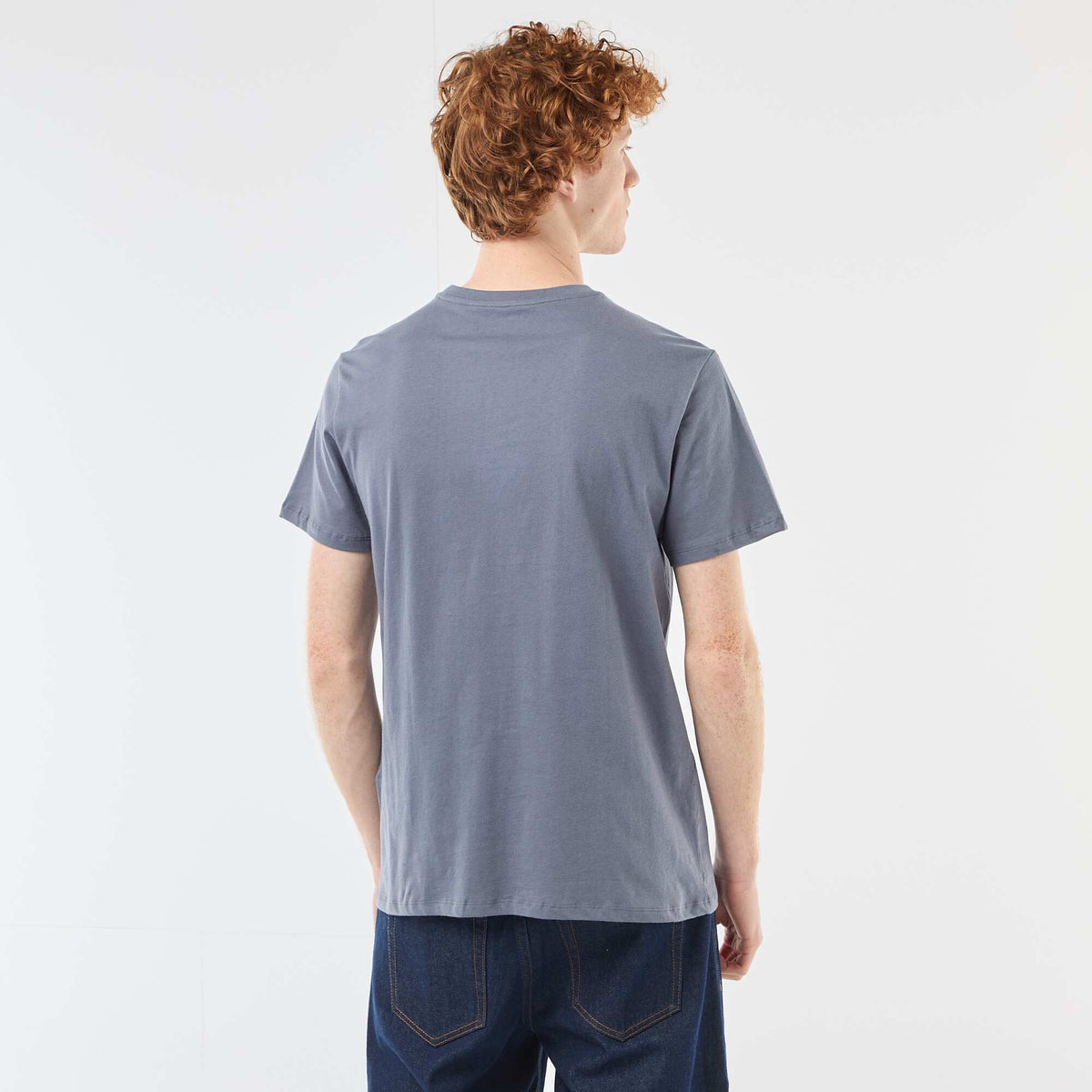 Camiseta estampada con diseño posicionado en algodón liso GRIS
