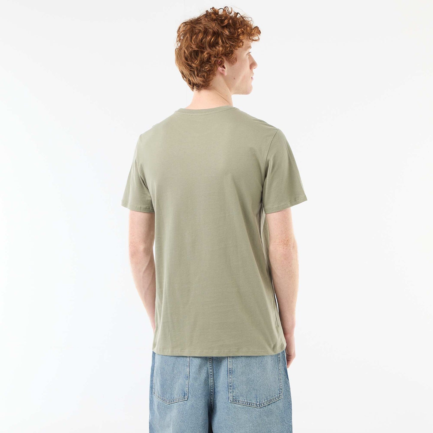Camiseta estampada con diseño posicionado en algodón liso VERDE