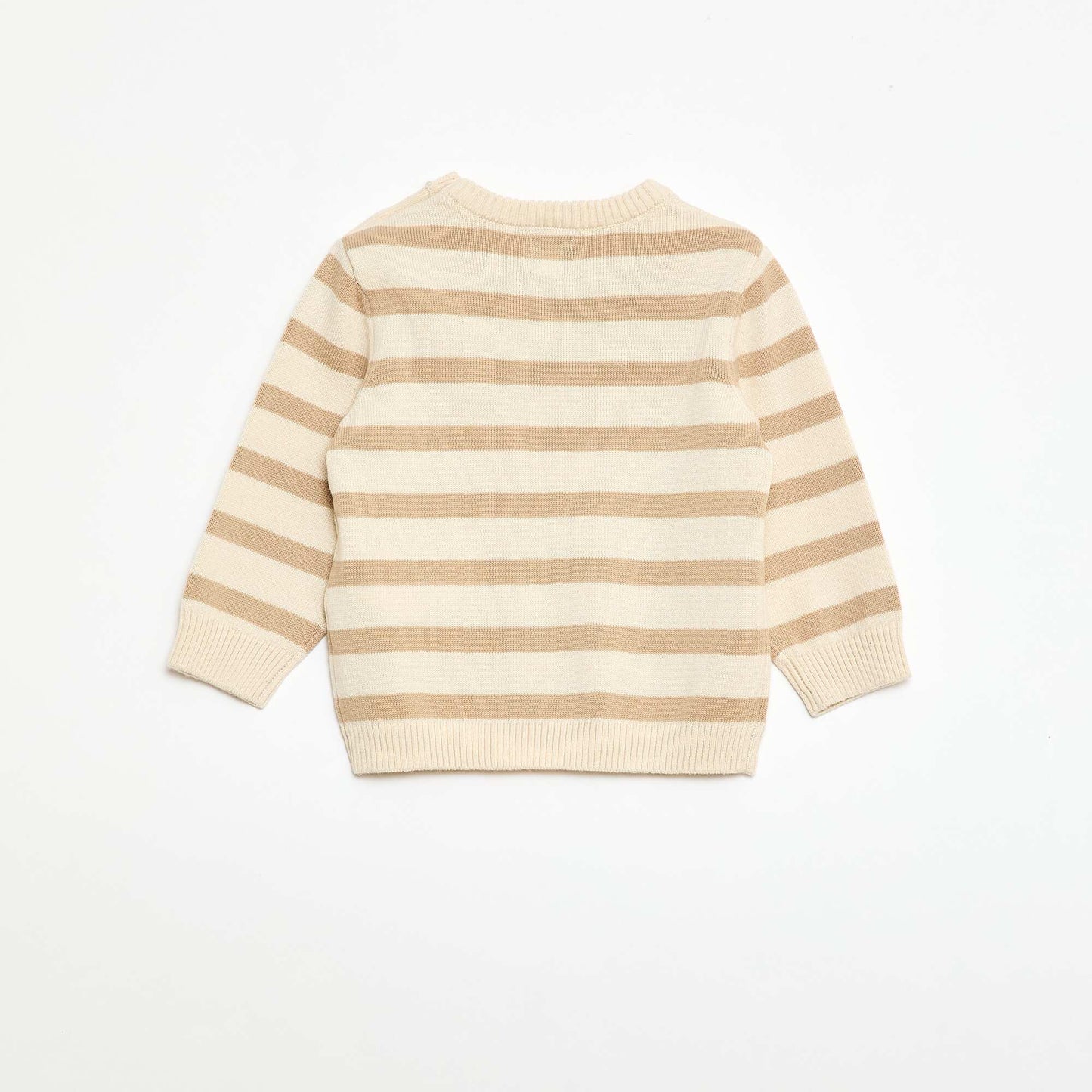 Sweater fino de punto con cuello abotonado BLANCO
