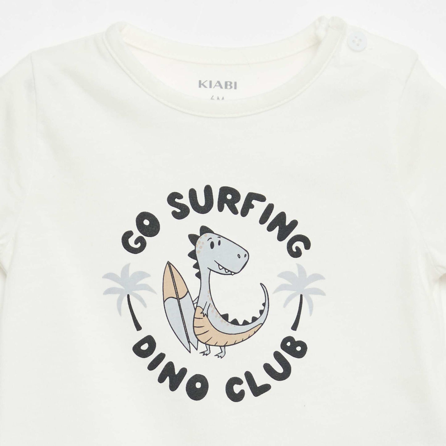 Camiseta de manga corta en punto de algodón BLANCO